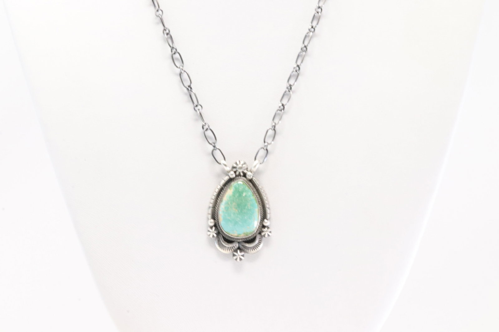 Native America Navajo Sterling Silver Sonora Gold Turquoise Necklace By Daniel Benally. (1 of 4)
