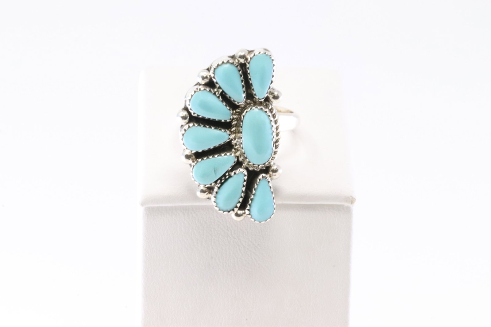 Native America Navajo Sterling Silver Turquoise Ring By Alicia Wilson.: This is. aNative America Navajo Sterling Silver Turquoise Ring By Alicia Wilson. Ring size: 8.75.