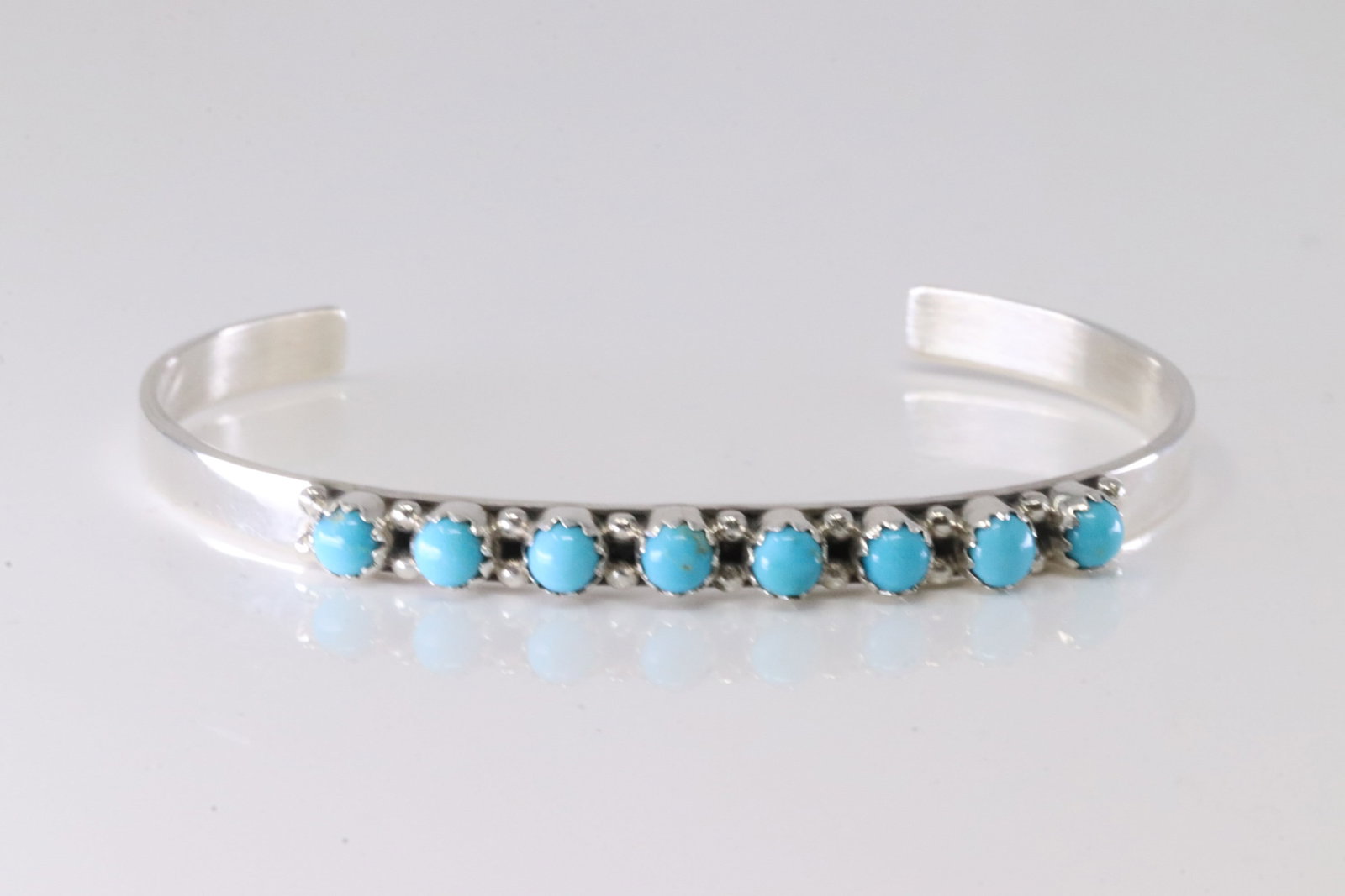 Native America Navajo Sterling Silver Turquoise Bracelet Cuff By S.R.Y.: This is a Native America Navajo Sterling Silver Turquoise Bracelet Cuff By S.R.Y.