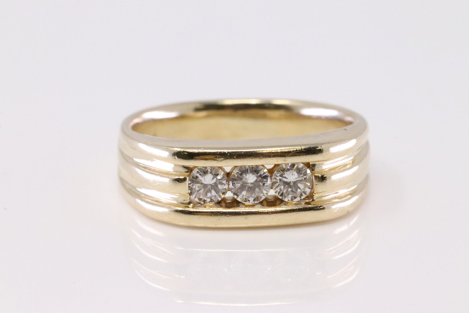 Diamond Ring 14Kt.: 14Kt Yellow Gold Diamond Ring. Ring has 3 Diamonds. Diamonds weight approx: 0.50ctw. Ring size: 8.50. Total weight: 8.70 Grams.