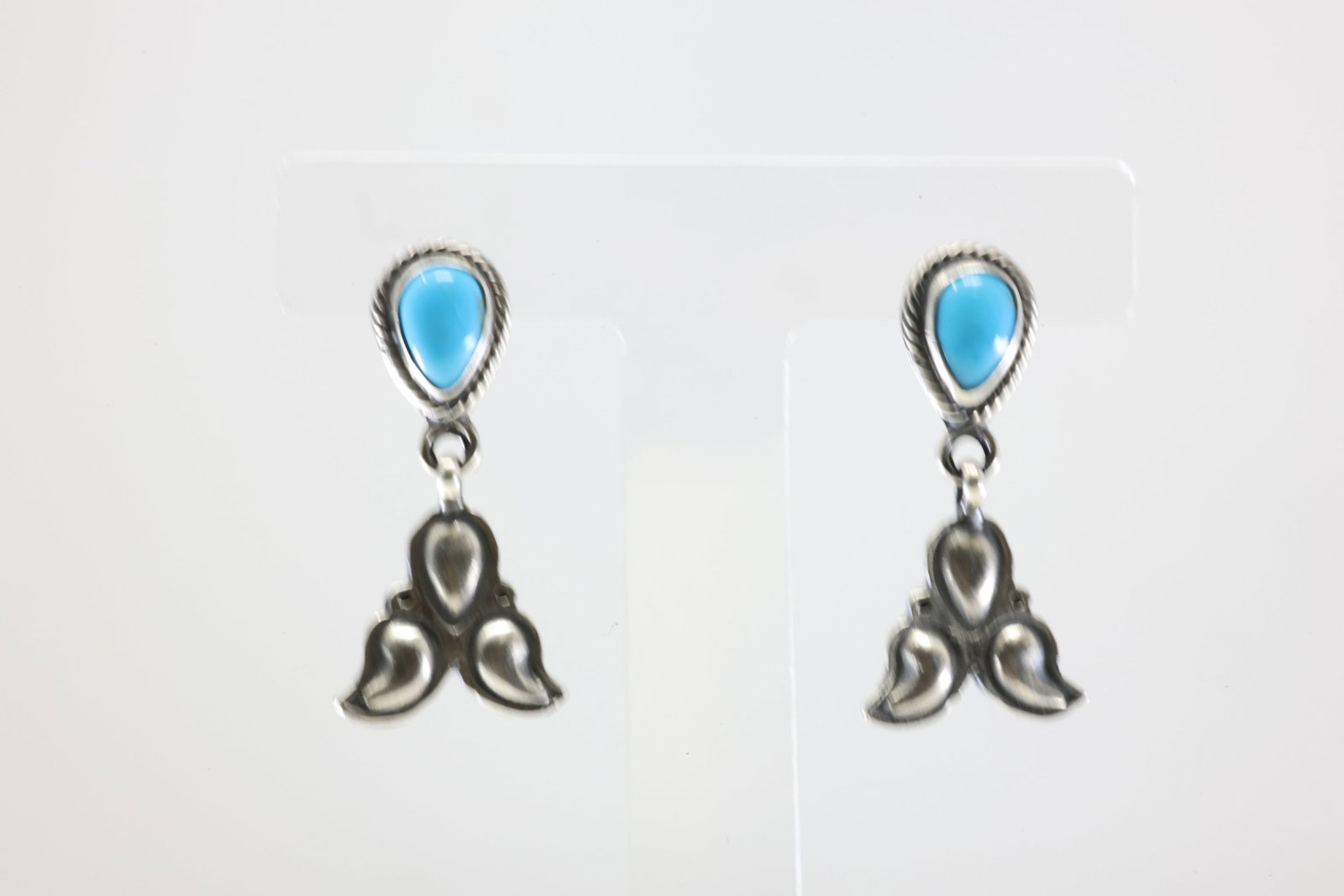 America Sterling Silver Turquoise Post / Dangling Earring's.: This is a America Sterling Silver Turquoise Post / Dangling Earring's.