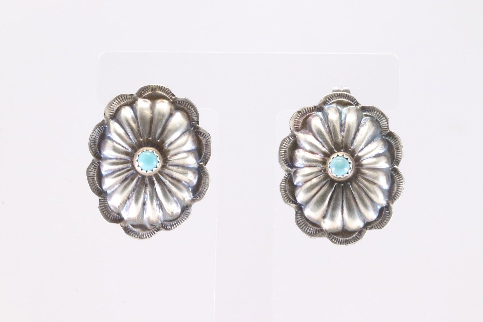 Native America Sterling Silver Turquoise Coch Post Earring's By Joan Begay.: This is a Native America Sterling Silver Turquoise Coch Post Earring's By Joan Begay.