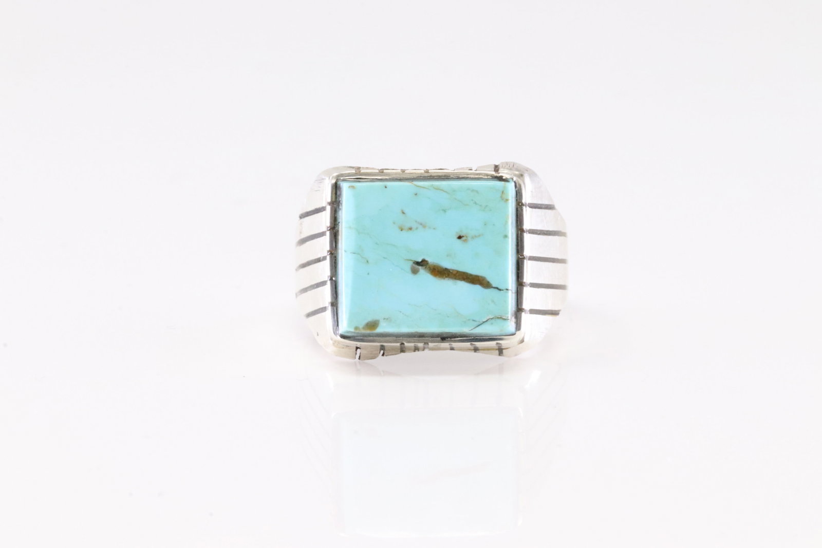 Native America Navajo Sterling Silver Turquoise Ring By R. (1 of 4)