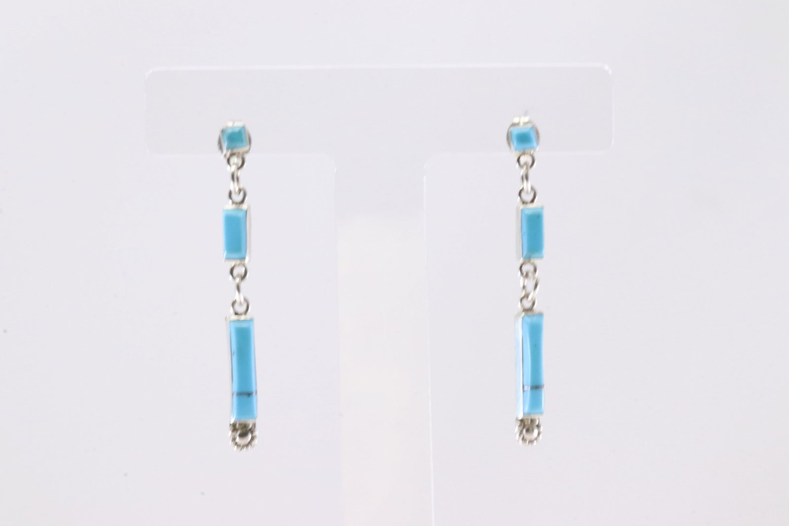 America Sterling Silver Turquoise Post / Dangling Earring's.: This is a America Sterling Silver Turquoise Post / Dangling Earring's.