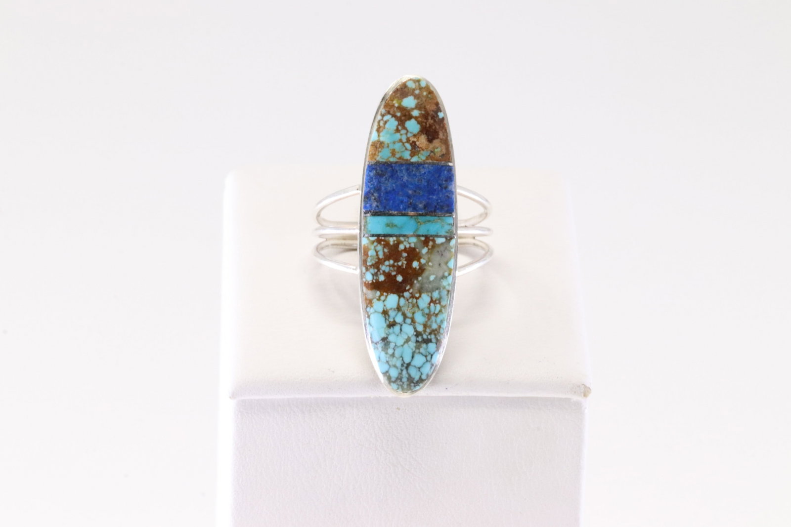 Native America Navajo Sterling Silver Multi-Color Stone Inlay Ring By H.Smith. (1 of 4)