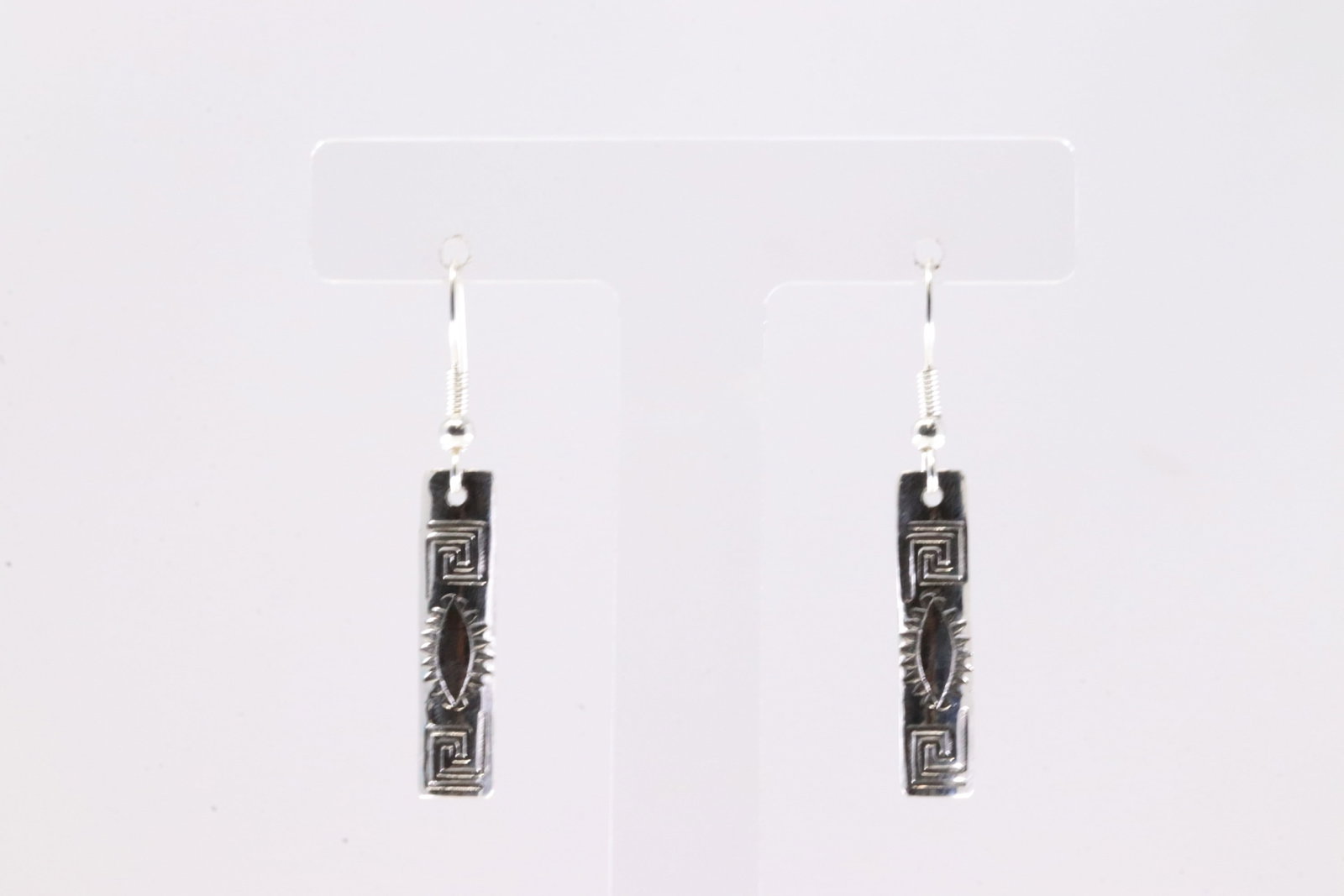 America Sterling Silver Solid Stamped Dangling Earring's. (1 of 4)