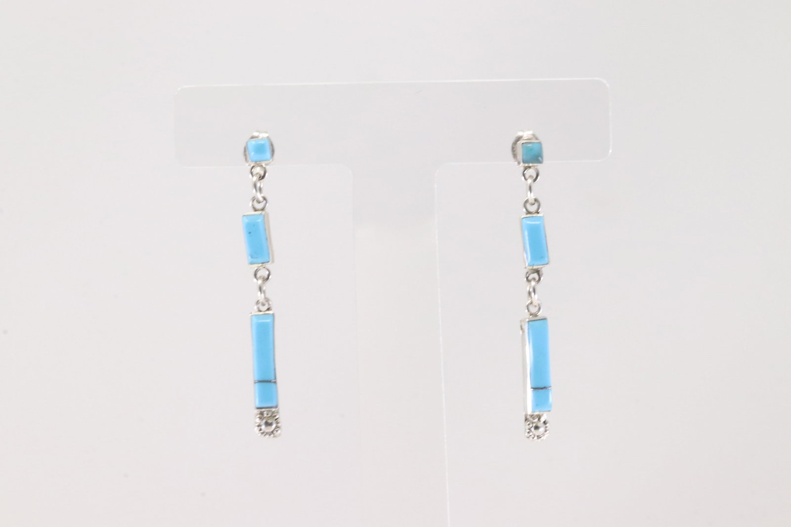 American Sterling Silver Turquoise Post / Dangling Earring's.: This is a American Sterling Silver Turquoise Post / Dangling Earring's.