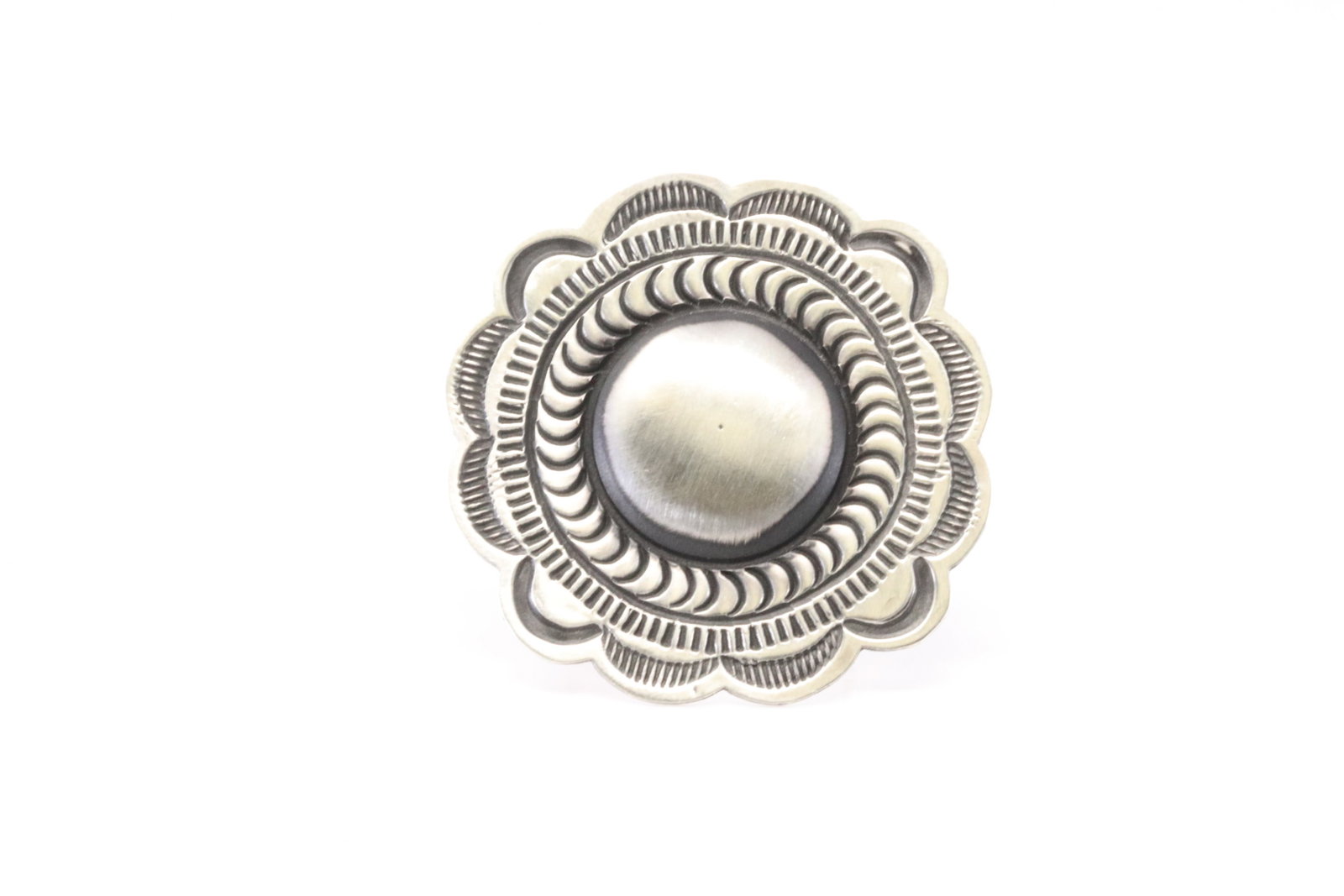 Native America Navajo Sterling Silver Solid Stamp Ring By L.Tahe. (1 of 4)