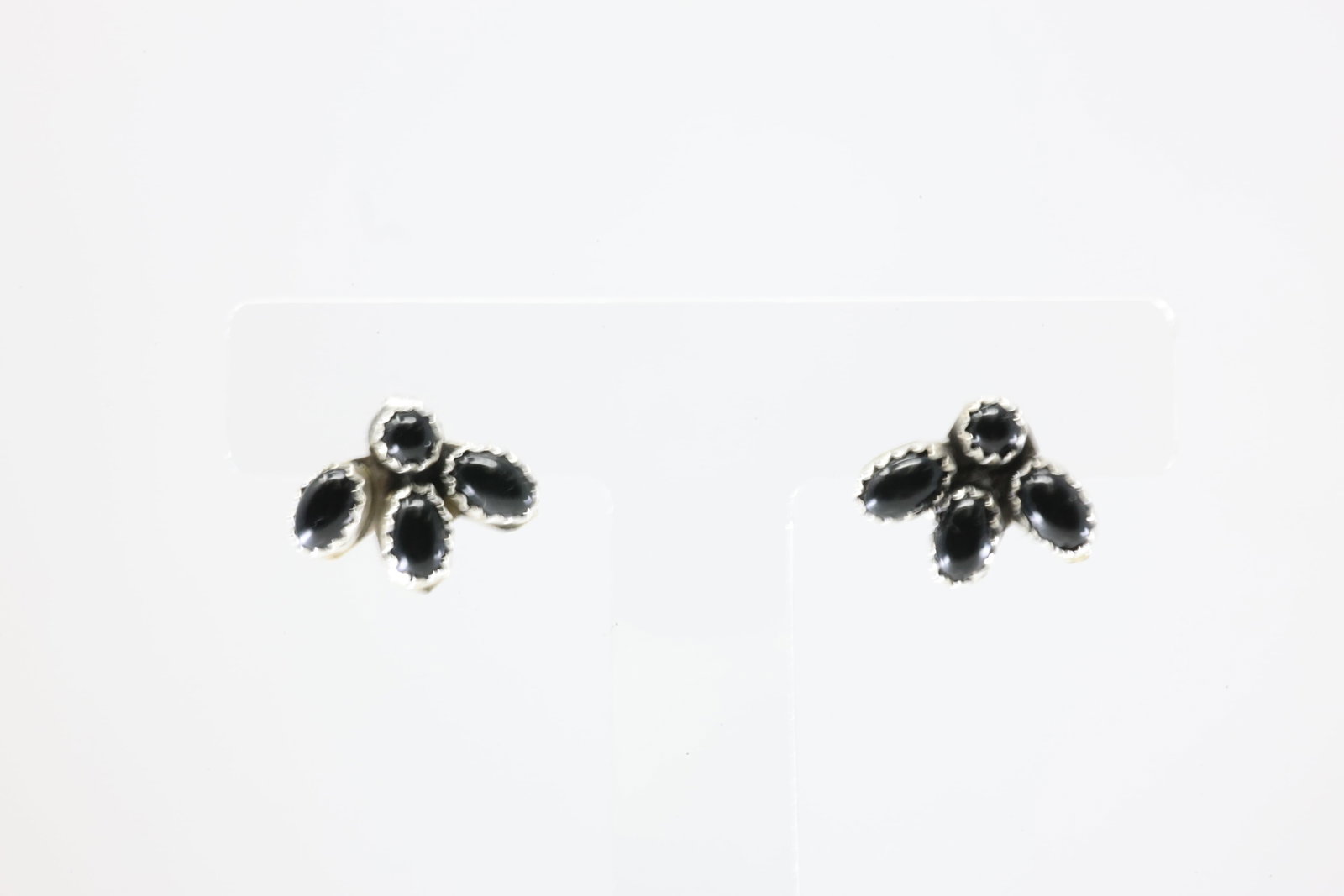 America Sterling Silver Black Onyx Post Earring's.: This is a America Sterling Silver Black Onyx Post Earring's.