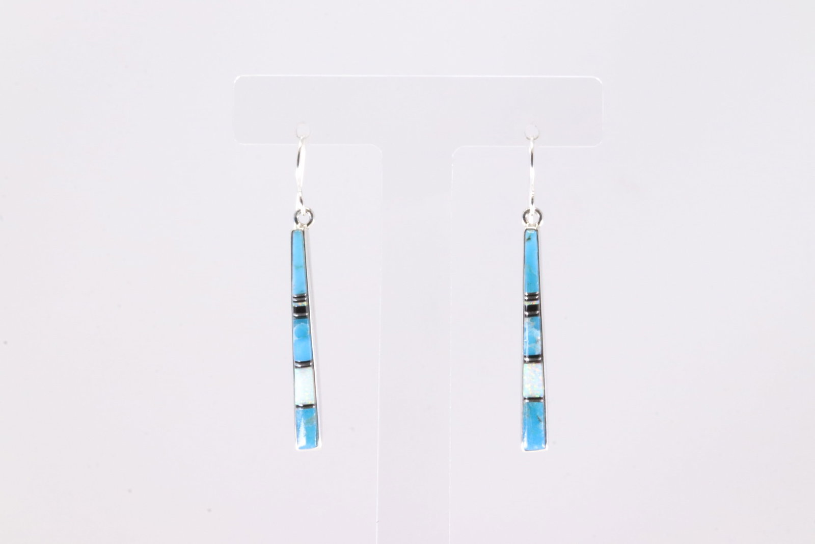 Native America Navajo Sterling Silver Multi-Color Stone Inlay Dangling Earring's By Rick Tolino. (1 of 4)