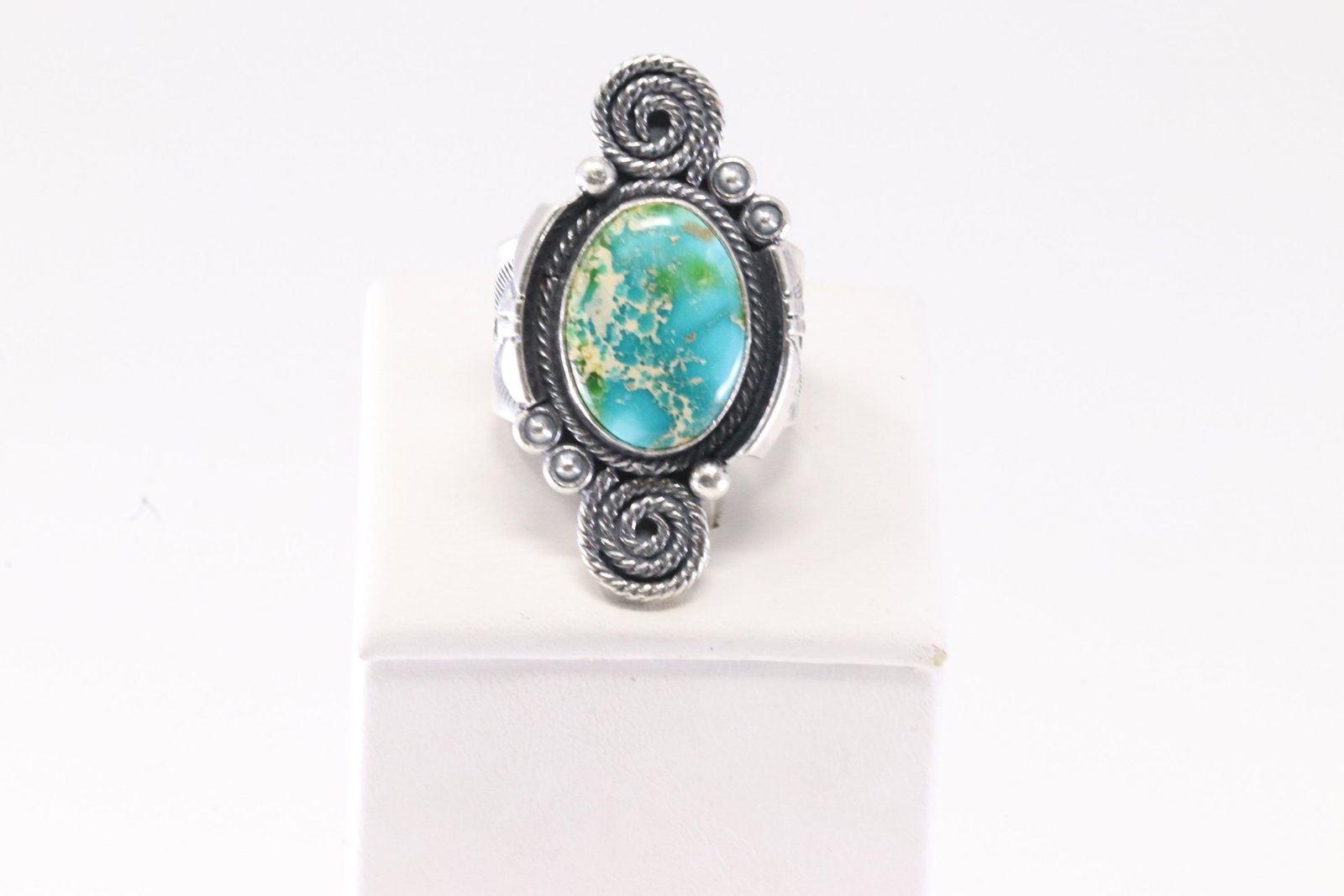 Native America Navajo Sterling Silver Sonora Gold Turquoise Ring By Marita Benally. (1 of 4)