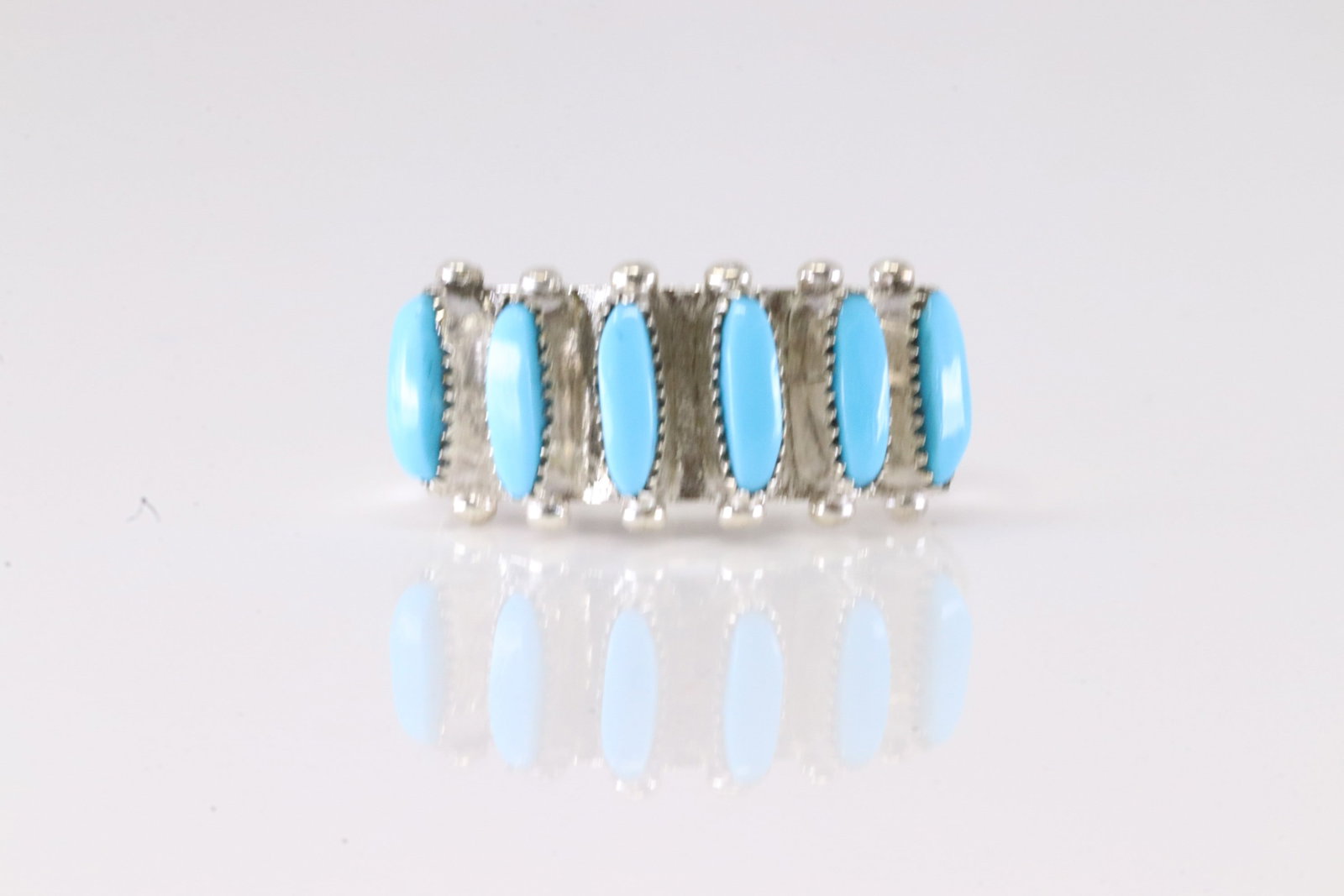 Native America Zuni Sterling Silver Turquoise Ring By Paloma. (1 of 4)