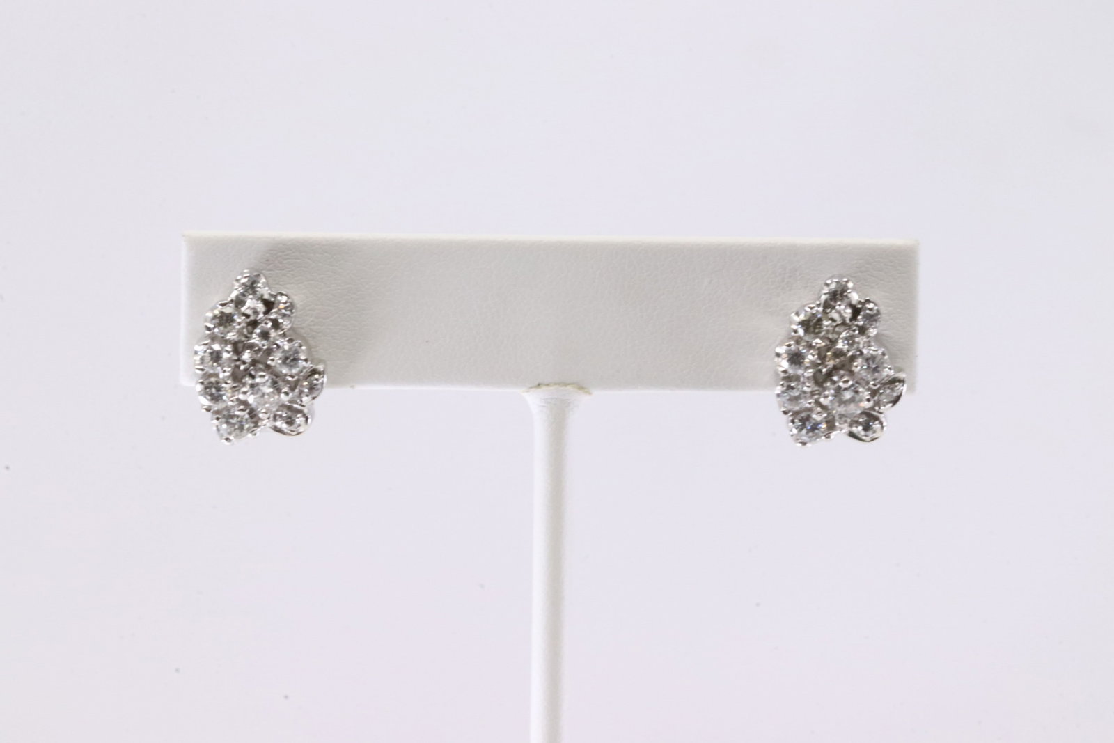 Diamond French Clip Earring 18Kt.: Ladies 18Kt White Gold Diamond French Clip Earring. This Elegant French Clip Earring's has an Total oF 22 Brilliants Diamonds. Diamonds weight approx: 1.20ctw. Total weight: 6.19 Grams.