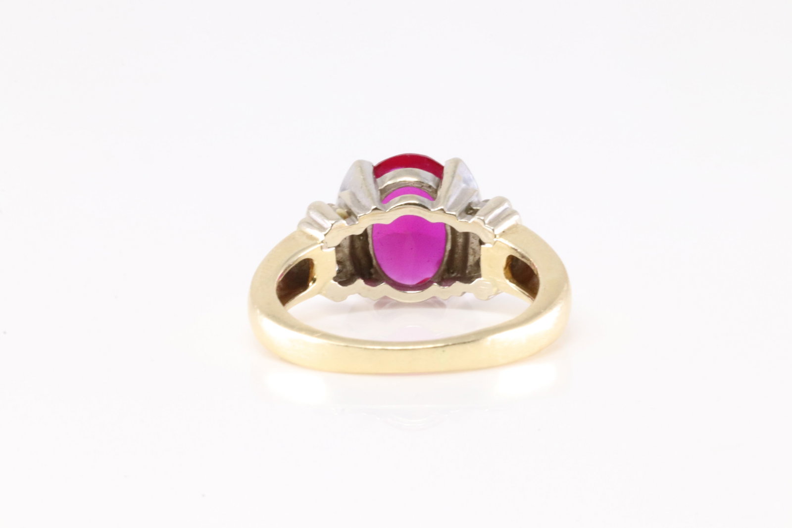 Elegant Ruby & Diamond Ring 14Kt. - 4