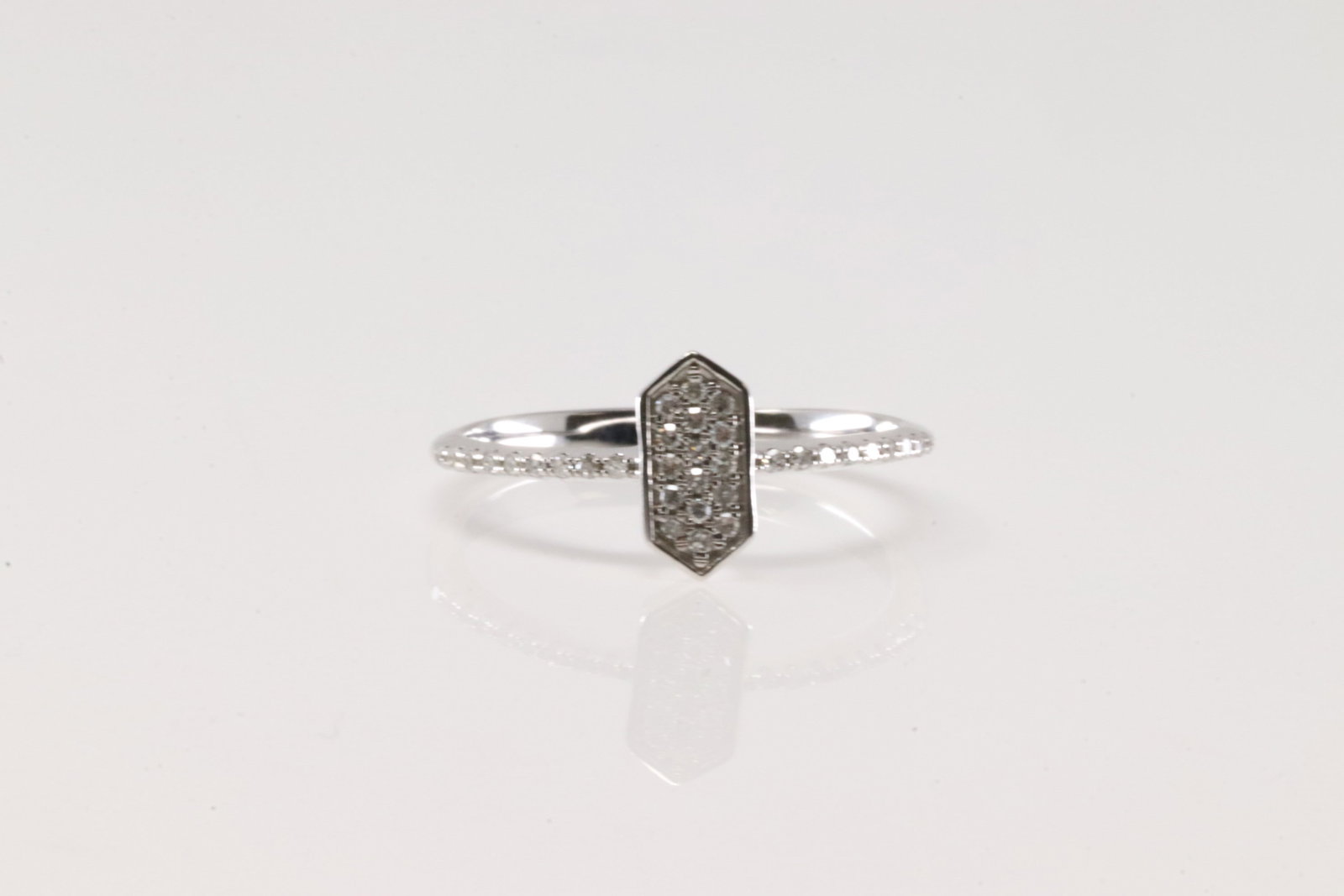 Diamond Ring 10Kt.: 10Kt White Godl Diamond Ring. This Charming Ring has round Sparkling Diamodns. Diamodns weight: 0.18ctw. Ring size: 7.00.