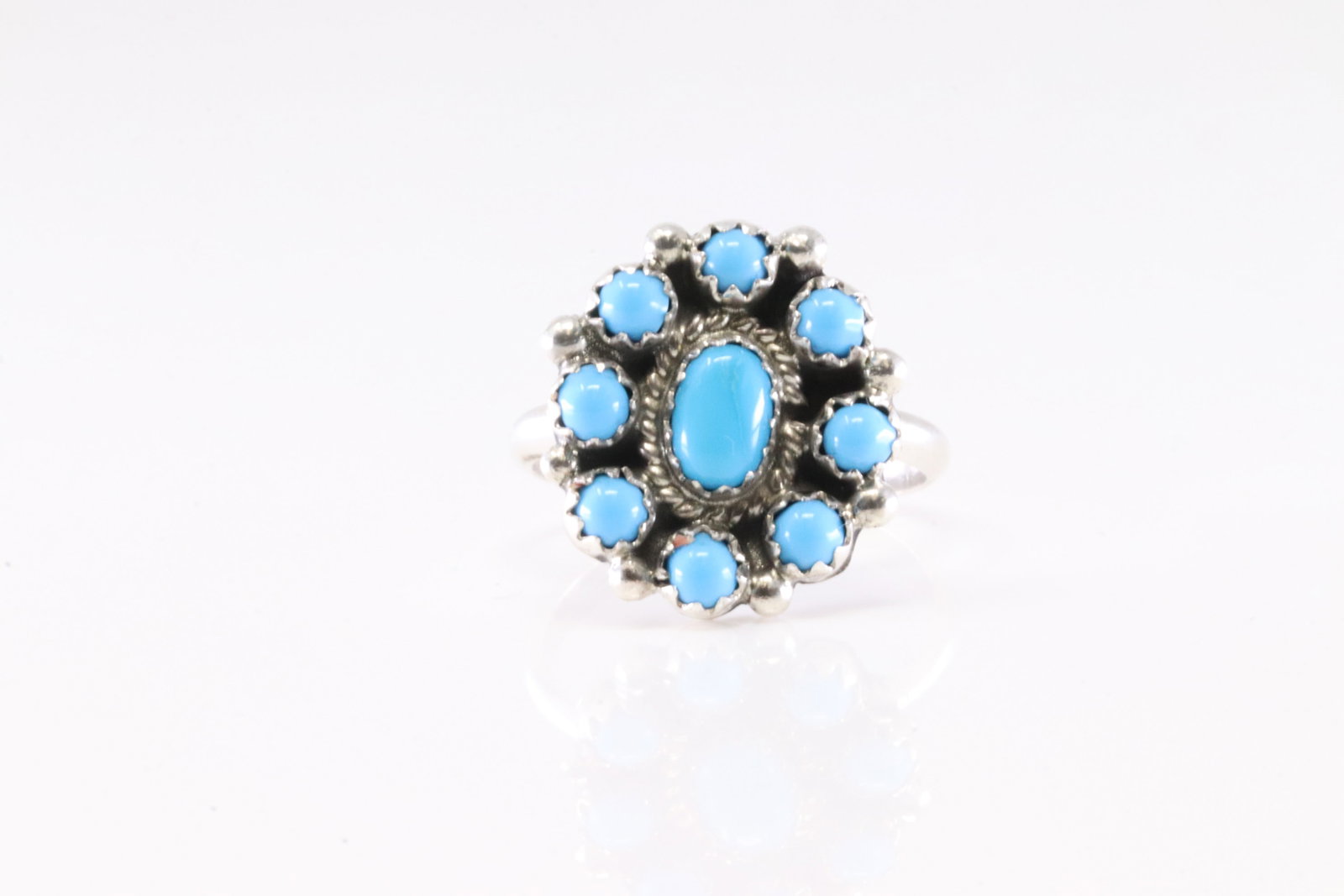 Native America Navajo Sterling Silver Turquoise Ring By N.K.: This is a Native America Navajo Sterling Silver Turquoise Ring By N.K. Ring size: 6.00.