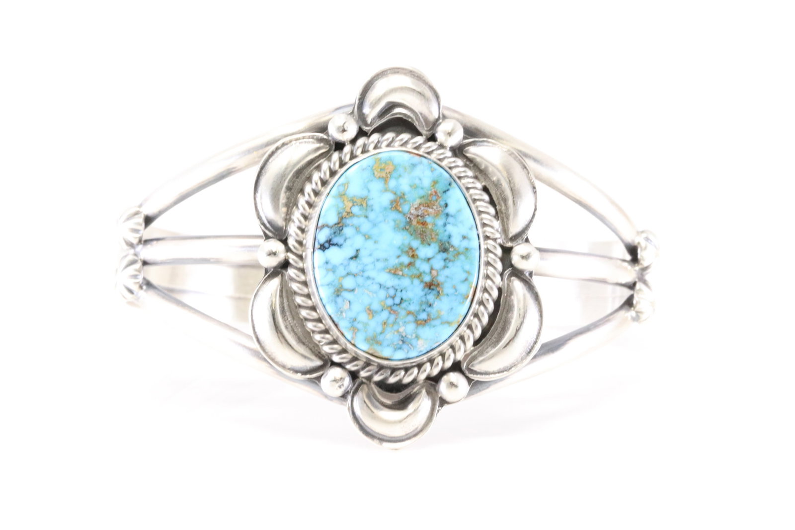 Native American Navajo Sterling Silver Turquoise Bracelet Cuff By RD. (1 of 4)