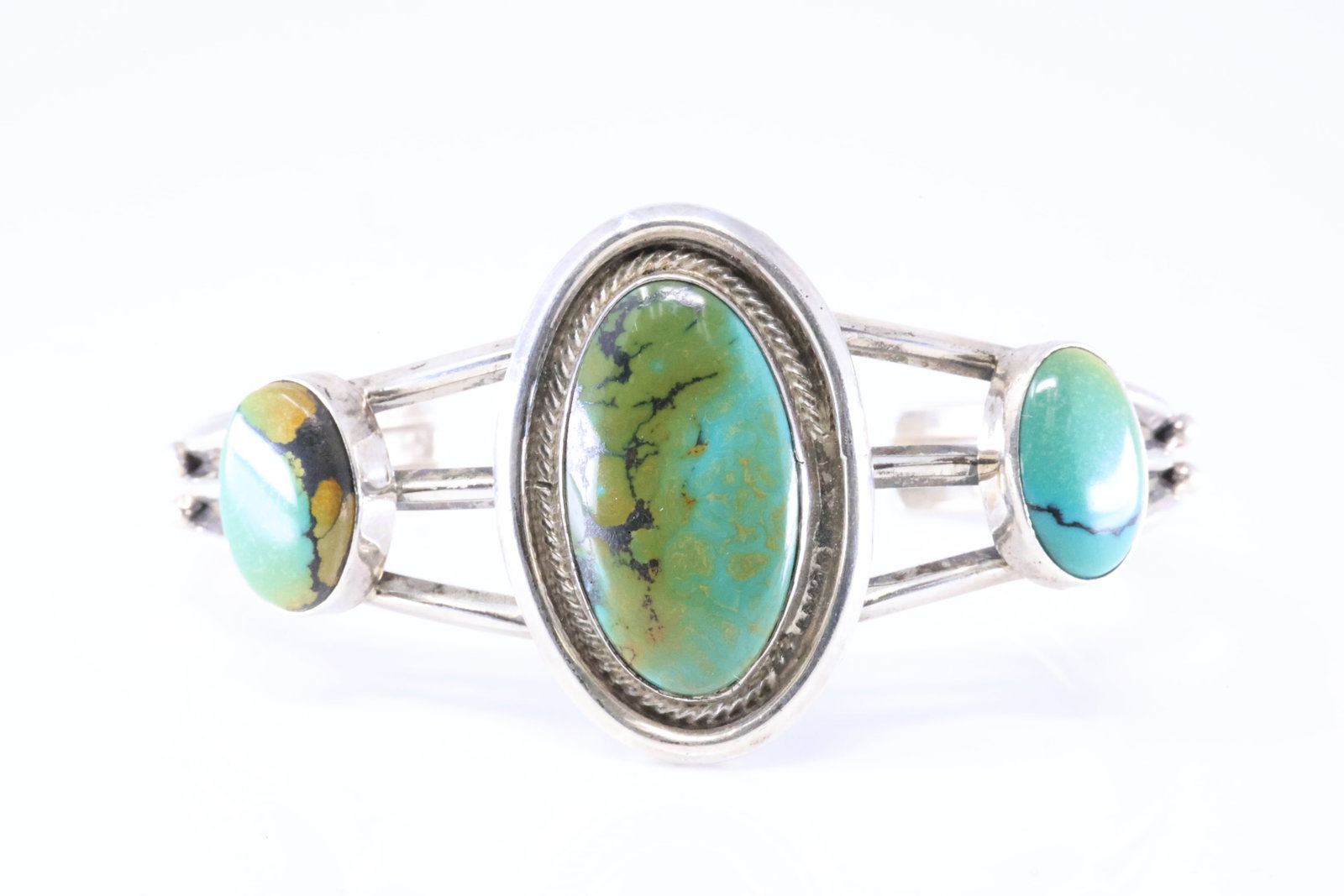 Native America Navajo Sterling Silver Turquoise Bracelet Cuff. From R.B Company. (1 of 4)