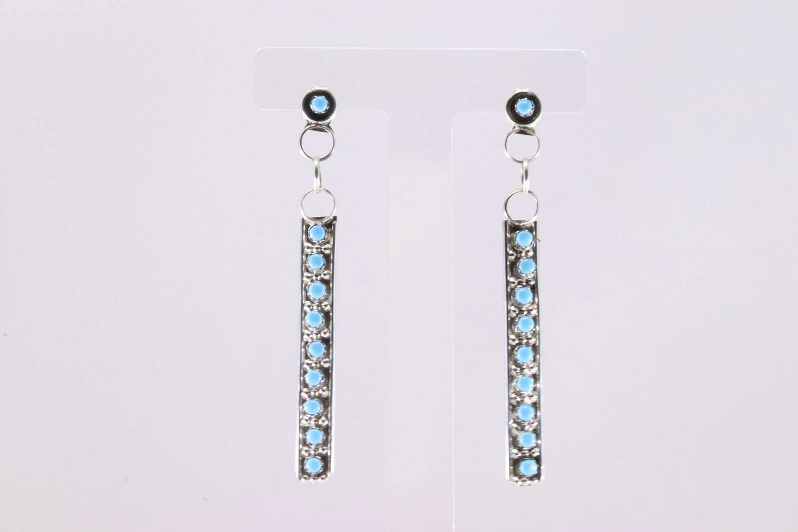 America Sterling Silver Turquoise Post / Dangling Earring's. (1 of 4)