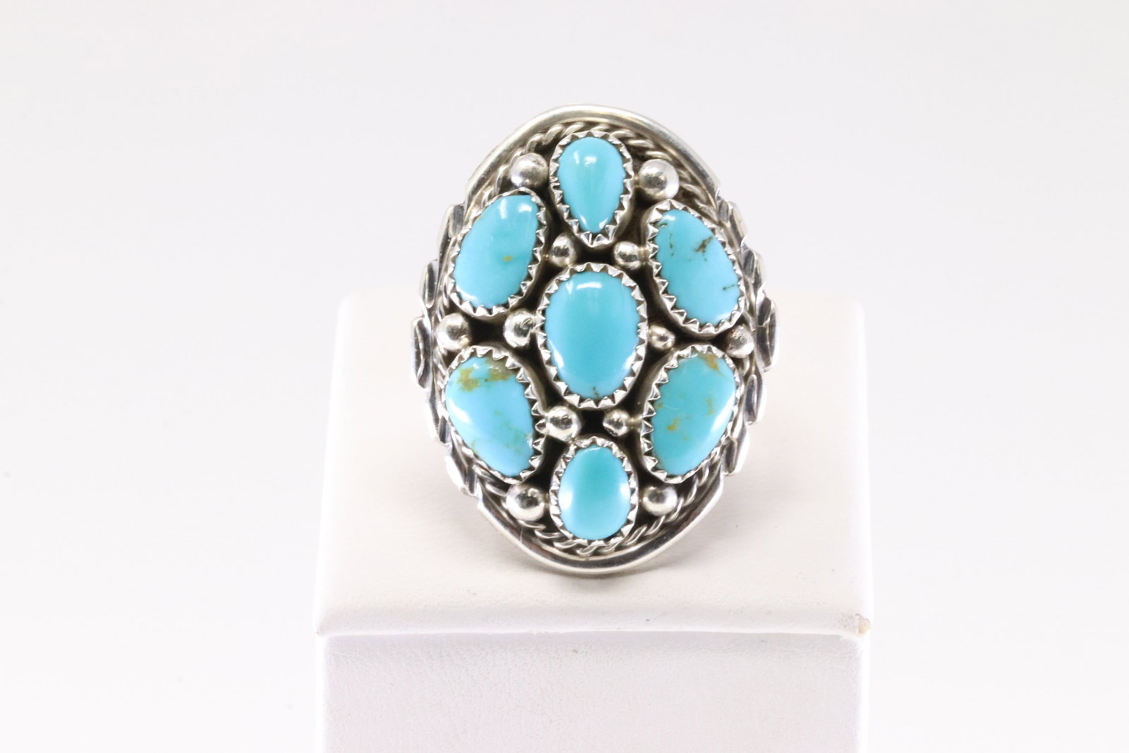 Native America Navajo Sterling Silver Turquoise Ring By Melvin Chee. (1 of 4)