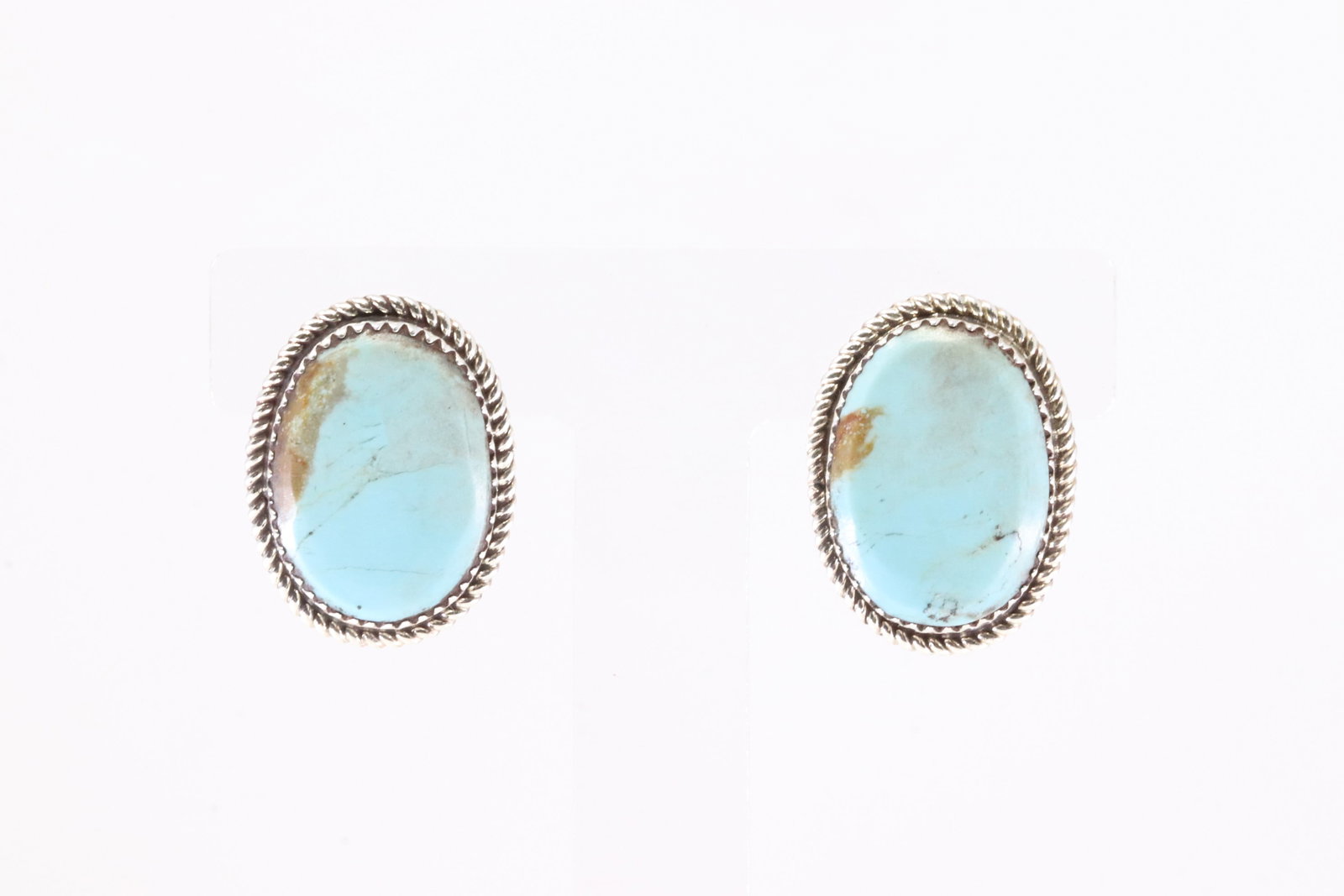 Native America Navajo Sterling Silver Turquoise Post Earring's By Larry Etcitty. (1 of 4)