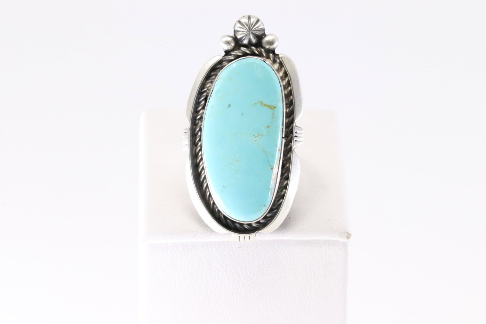 Native America Navajo Sterling Silver Turquoise Ring By L. Silversmith. (1 of 4)