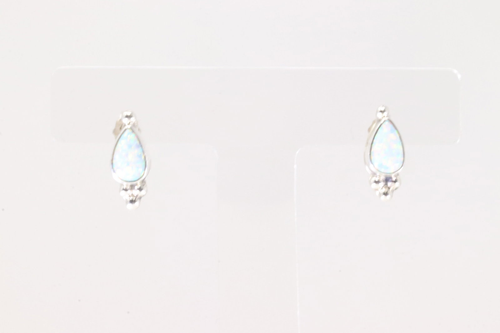 Native America Navajo Sterling Silver Opal Post Earring's By Jerold Joe.