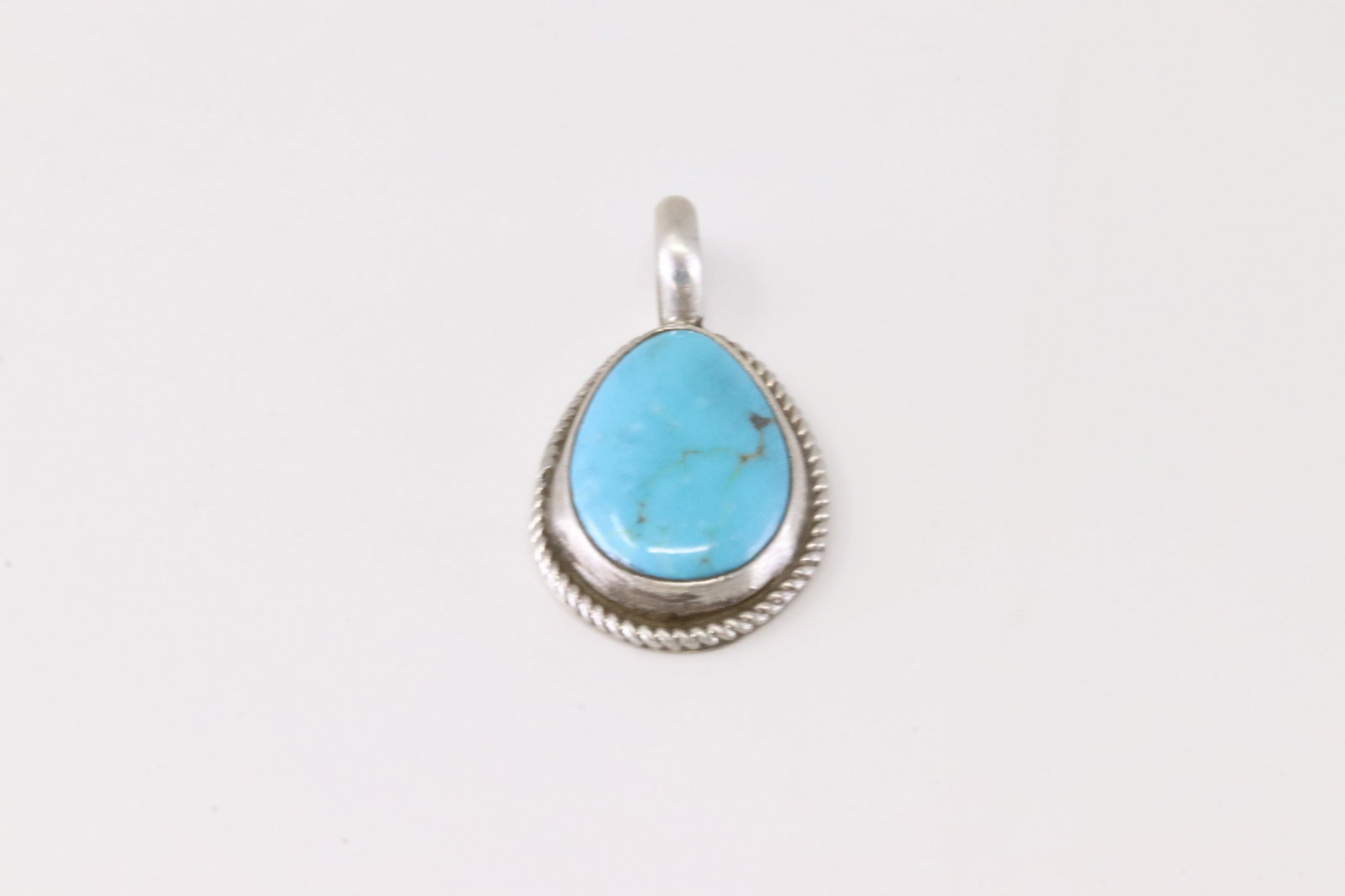 Native America Navajo Sterling Silver Kingman Turquoise Pendant By Marcella James. (1 of 2)