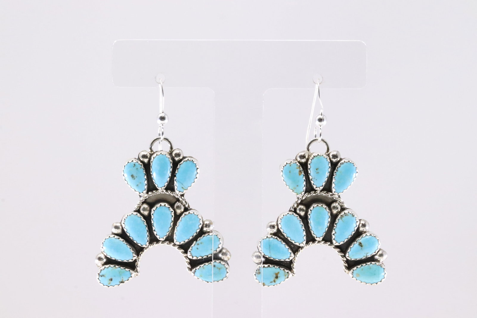 Native America Navajo Sterling Silver Turquoise Dangling Earring's By Rodney Notah.: This is a Native America Navajo Sterling Silver Turquoise Dangling Earring's By Rodney Notah. Stamp RN.