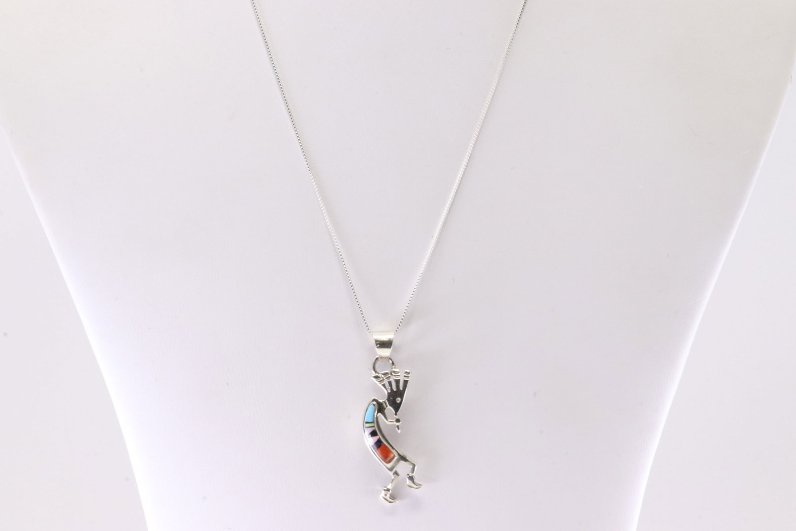 America Sterling Silver Multi-Color Stone Pendant With A 925 Necklace.: This is a America Sterling Silver Multi-Color Stone Pendant With A 925 Necklace. Necklace Length: 18.00.