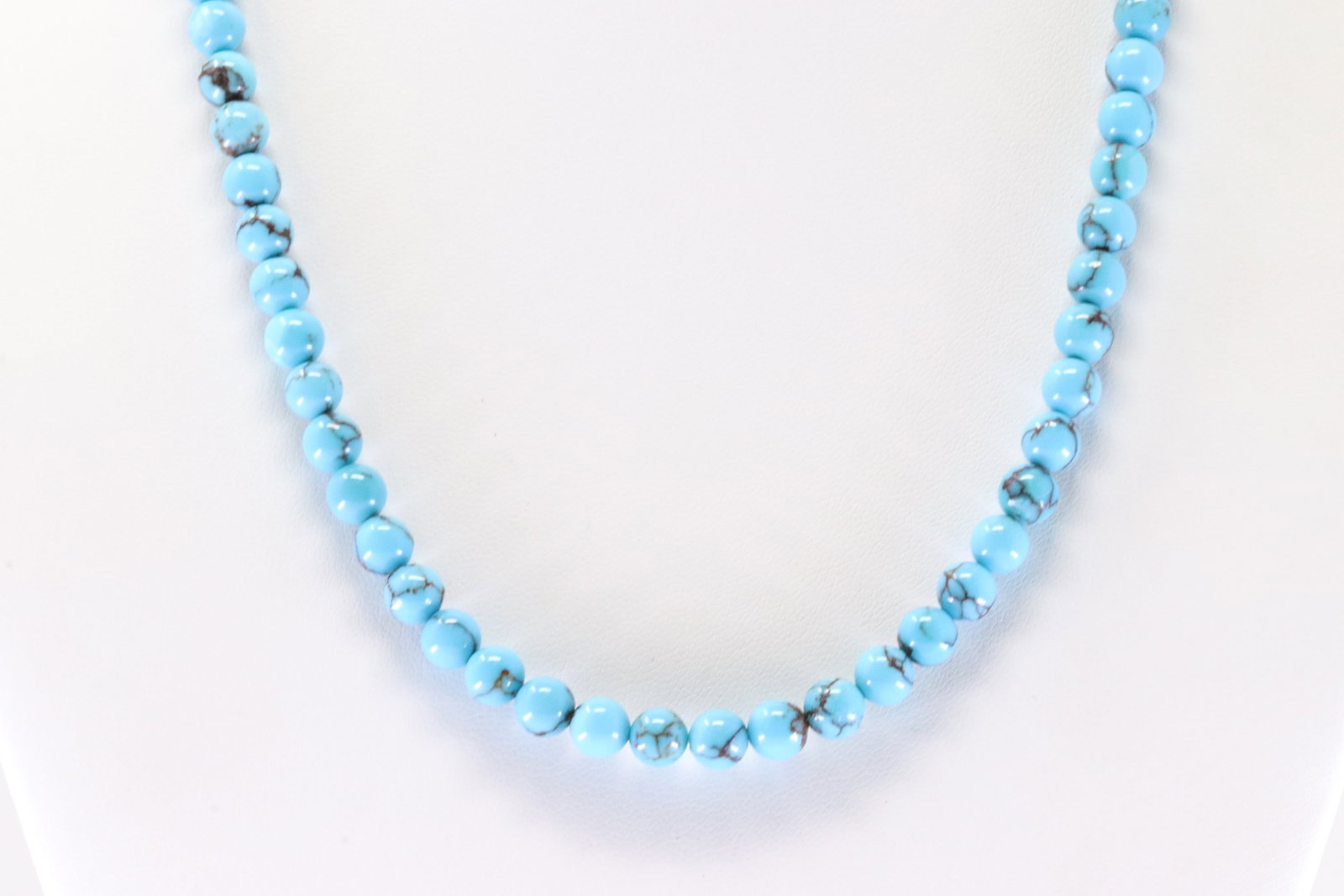 America Sterling Silver Turquoise Pearl Beaded Necklace. (1 of 3)