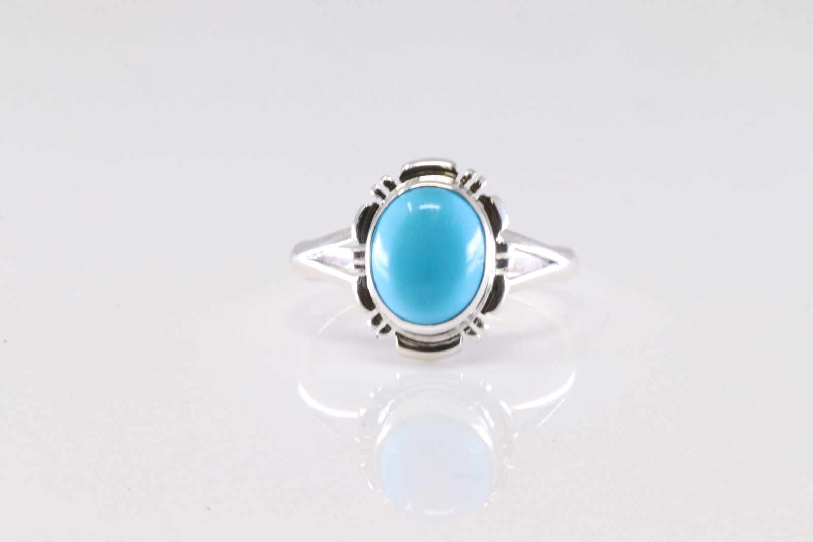 Native America Navajo Sterling Silver Turquoise Ring By A.: This is a Native America Navajo Sterling Silver Turquoise Ring By A. Stamp A. Ring Size: 8.50.