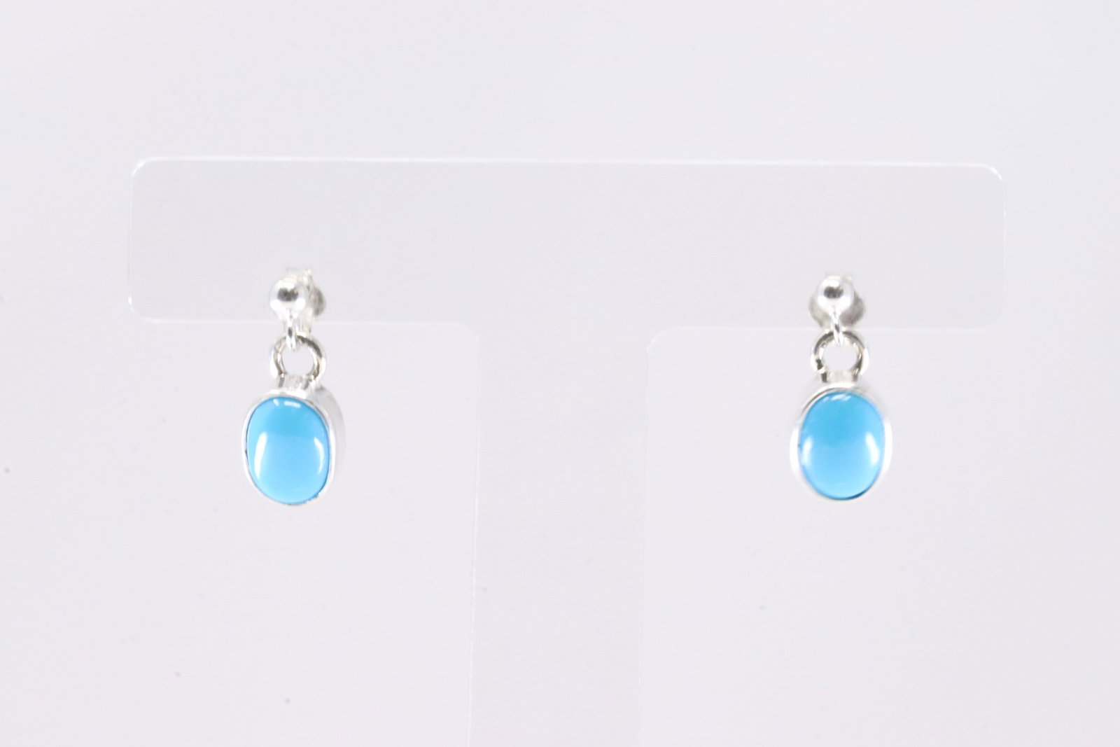 Native America Navajo Sterling Silver Turquoise Post Earring's By T.: This is a Native America Navajo Sterling Silver Turquoise Post Earring's By T. Stamp T.