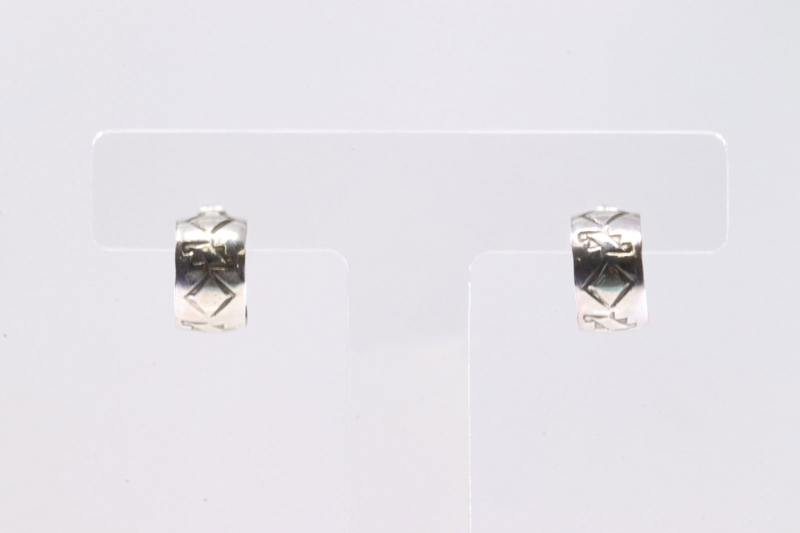 America Sterling Silver Stamp Hoop Earring's.: This is a America Sterling Silver Stamp Hoop Earring's.