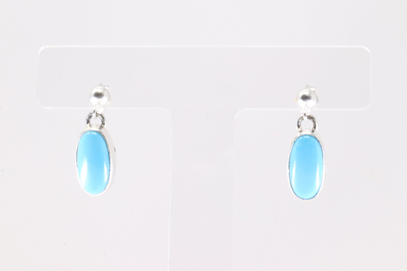 Native America Navajo Sterling Silver Turquoise Post Dangling Earring's By T.: This is a Native America Navajo Sterling Silver Turquoise Post Dangling Earring's By T. Stamp T.