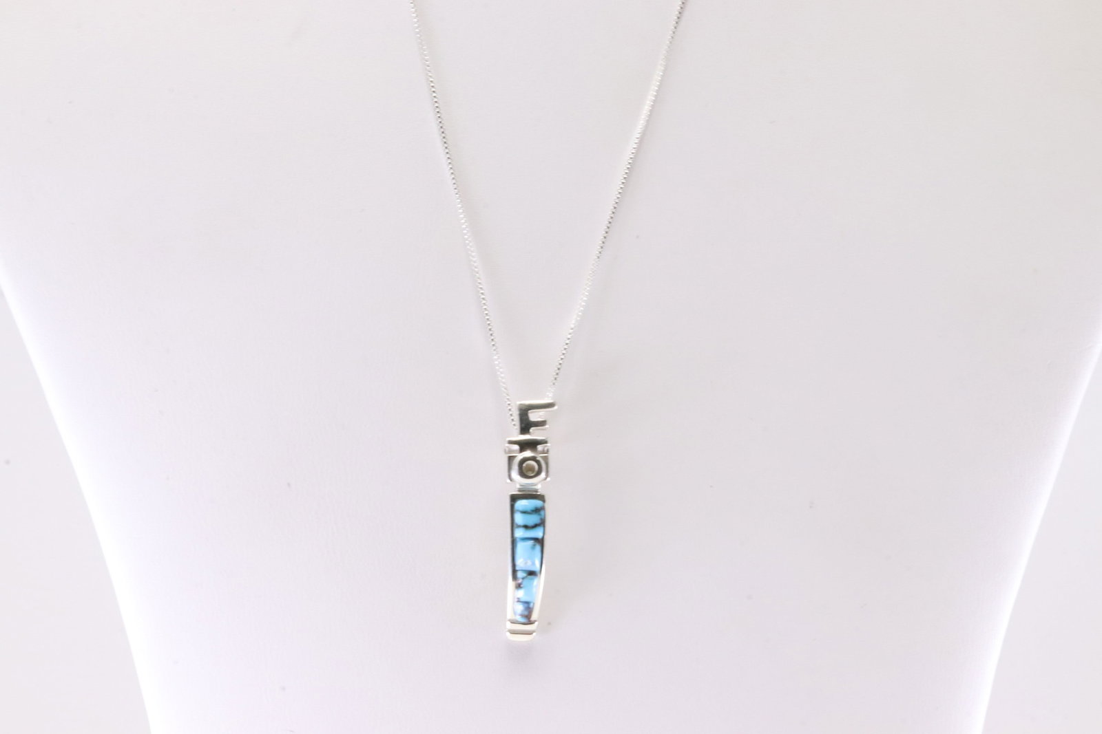 America Sterling Silver Golden Hill Turquoise Pendant With A 925 Necklace.