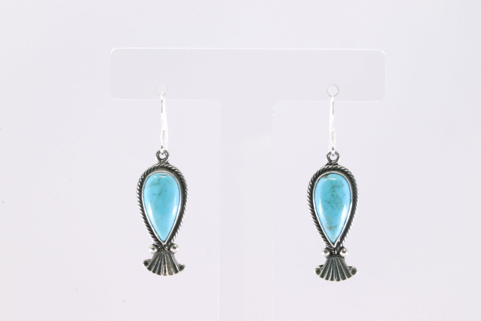 Native America Navajo Sterling Silver Turquoise Dangling Earring's By Verley Betone.: This is a Native America Navajo Sterling Silver Turquoise Dangling Earring's By Verley Betone.