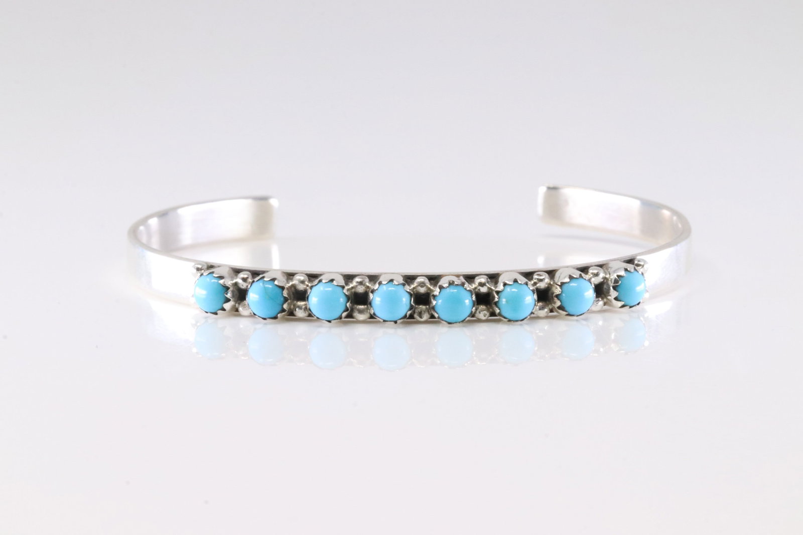 Native America Navajo Sterling Silver Turquoise Bracelet Cuff By S.R.Y.: This is a Native America Navajo Sterling Silver Turquoise Bracelet Cuff By S.R.Y.
