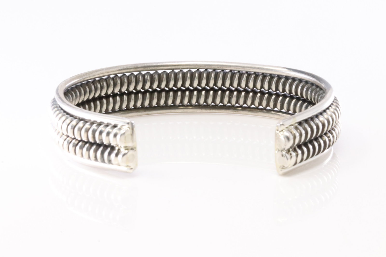 America Sterling Silver Solid Bracelet Cuff. - 4