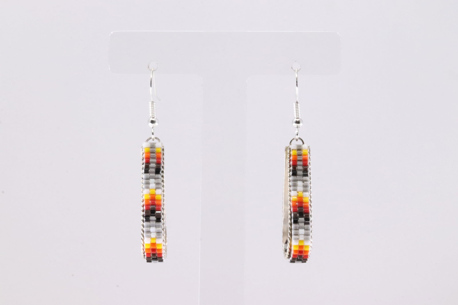 Native America Navajo Sterling Silver Multi-Color Dangling Earring's By L.: This is a Native America Navajo Sterling Silver Multi-Color Dangling Earring's By L. Stamp L.