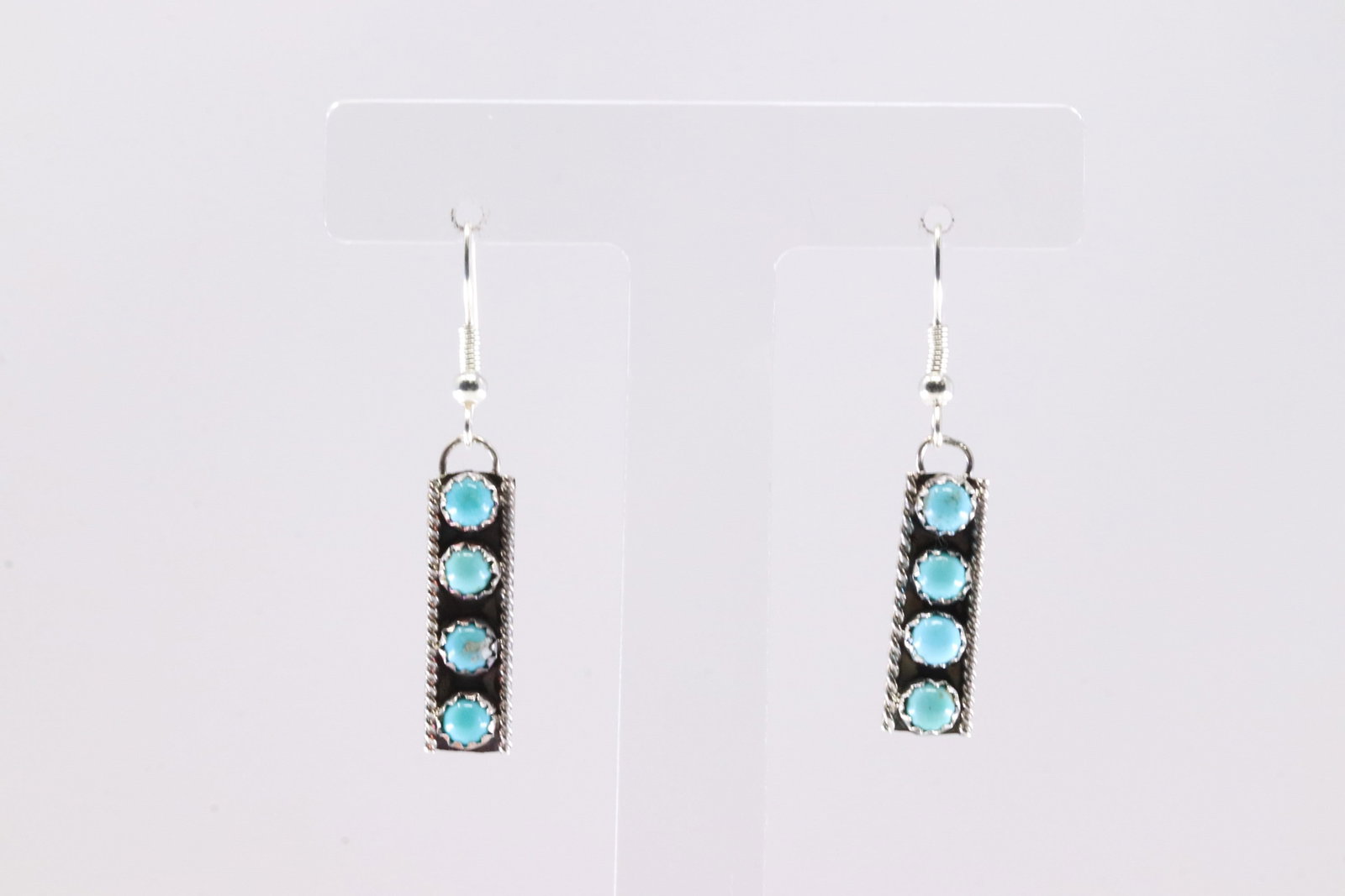 America Sterling Silver Turquoise Dangling Earring's.: This is a America Sterling Silver Turquoise Dangling Earring's.