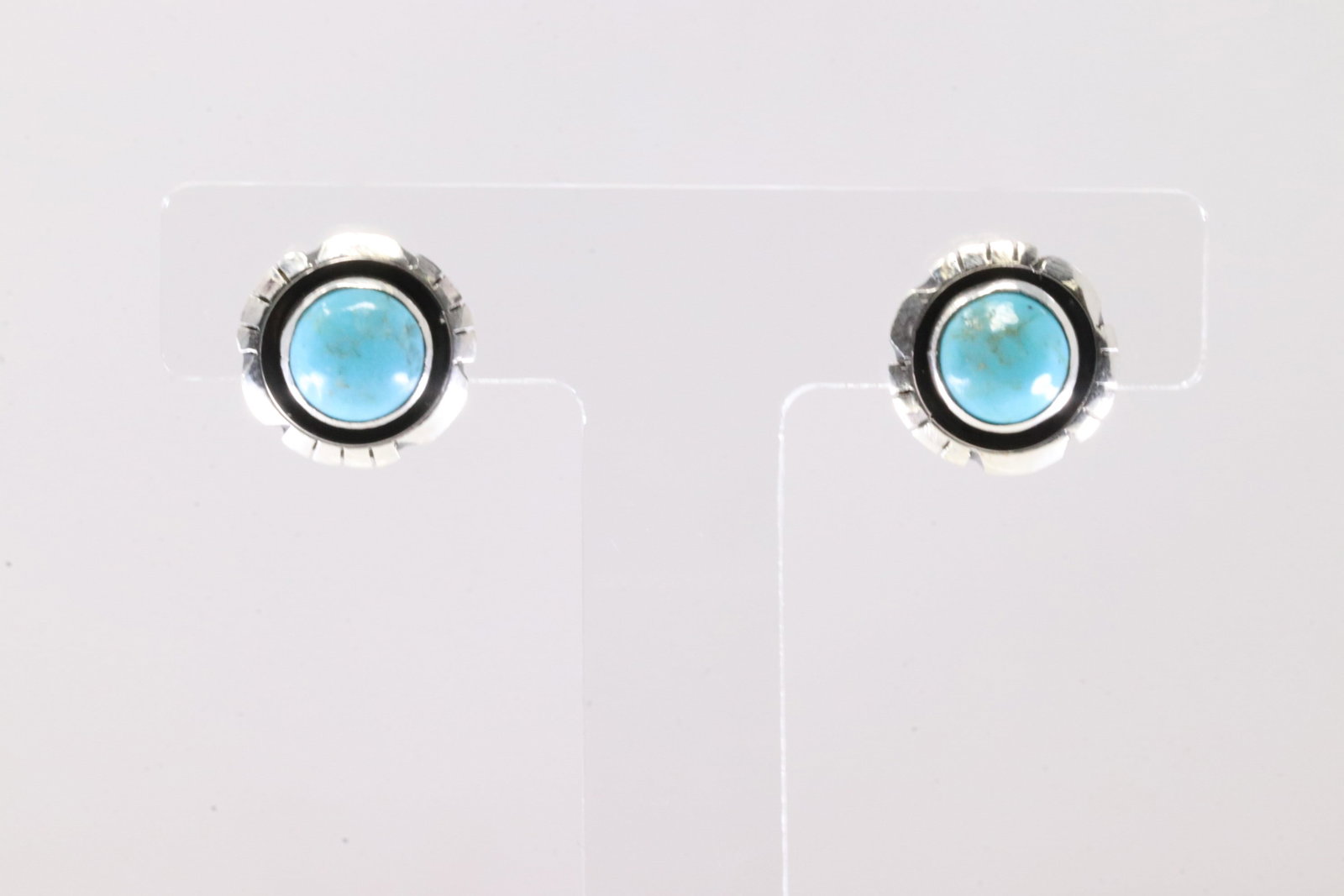 Native America Navajo Sterling Silver Turquoise Post Earring's By Amos Begay. (1 of 4)