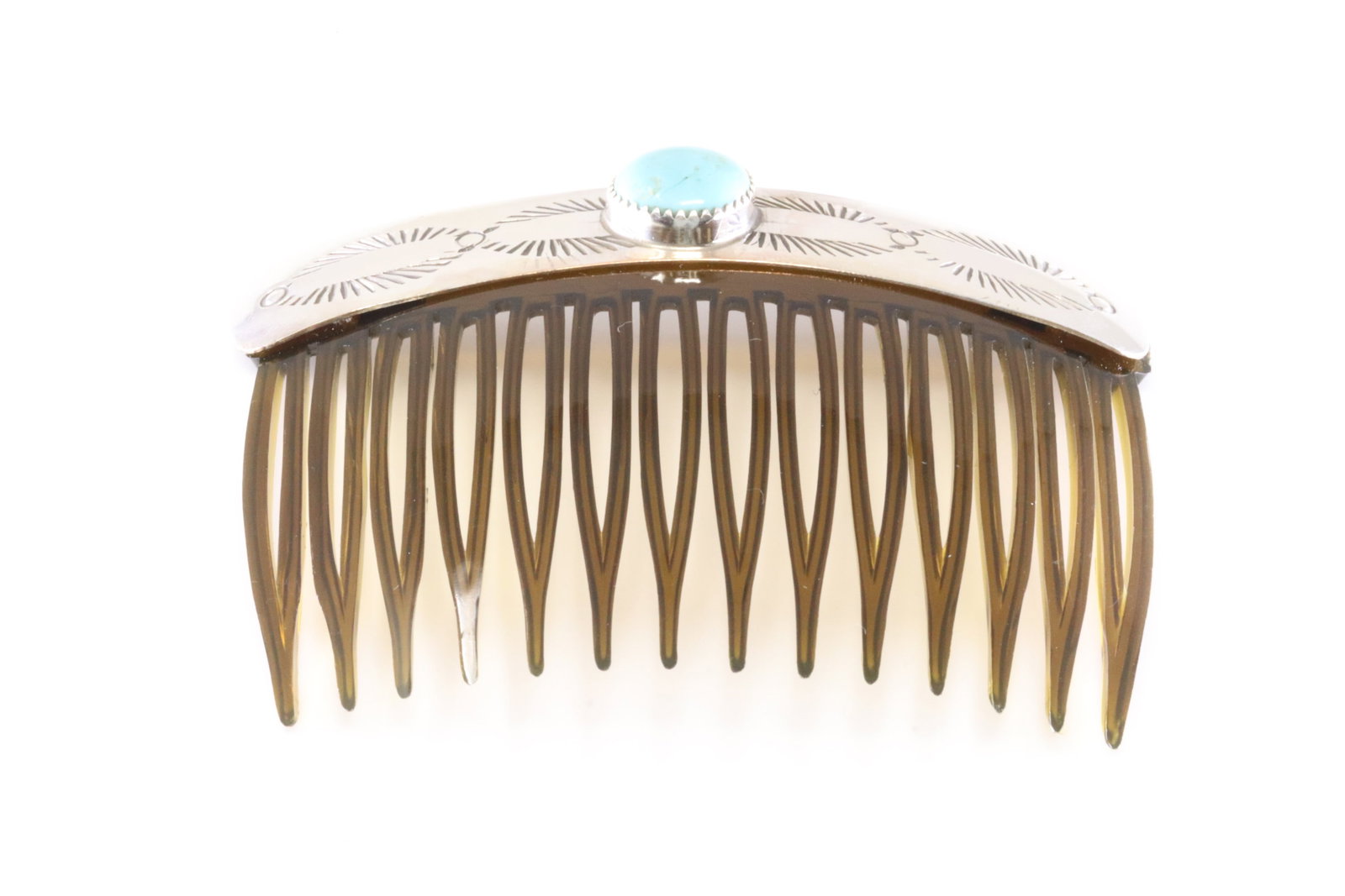 American Sterling Silver Turquoise Hair Combs.: This is a American Sterling Silver Turquoise Hair Combs.