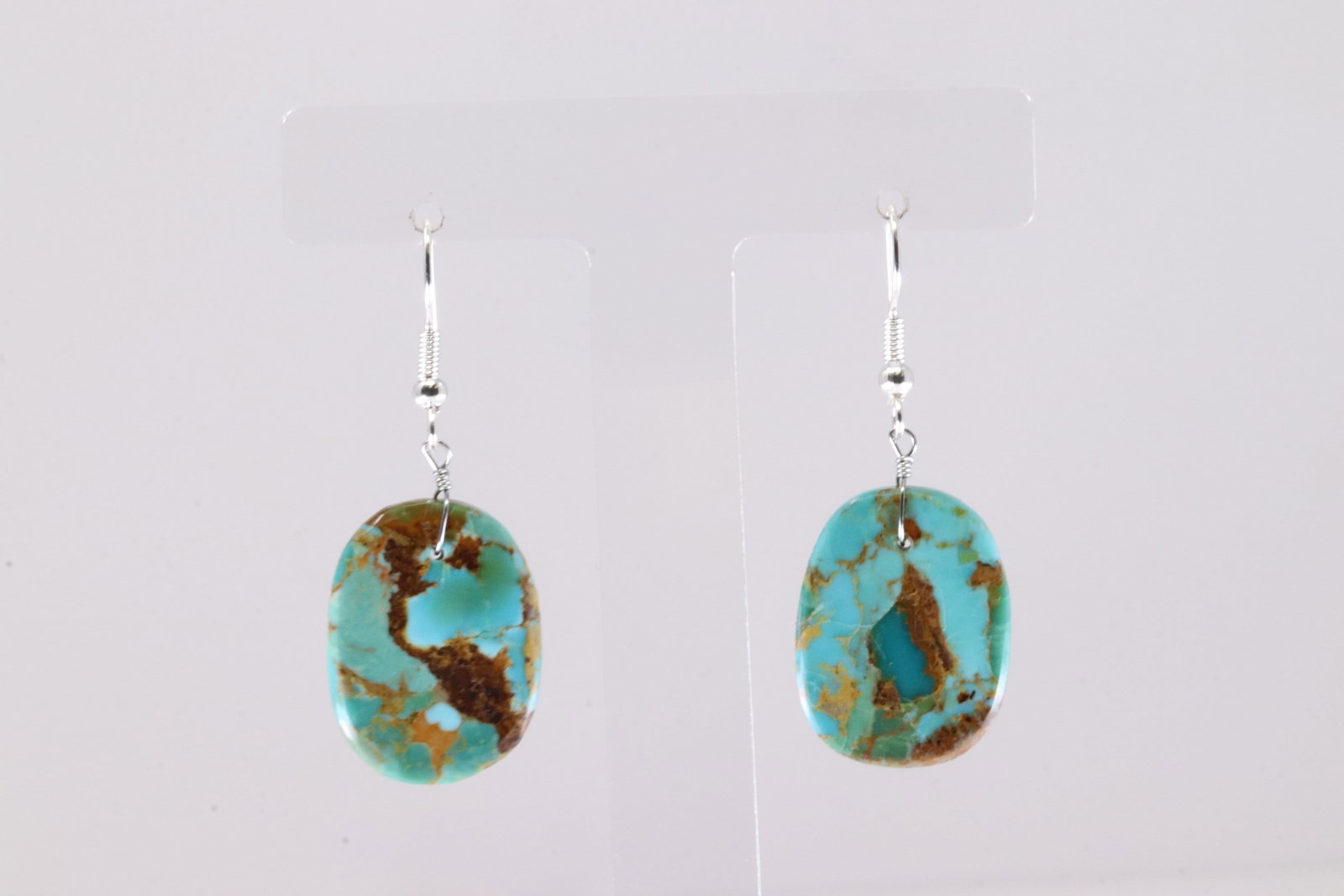 America Sterling Silver Turquoise Dangling Earring's.: This is a America Sterling Silver Turquoise Dangling Earring's.