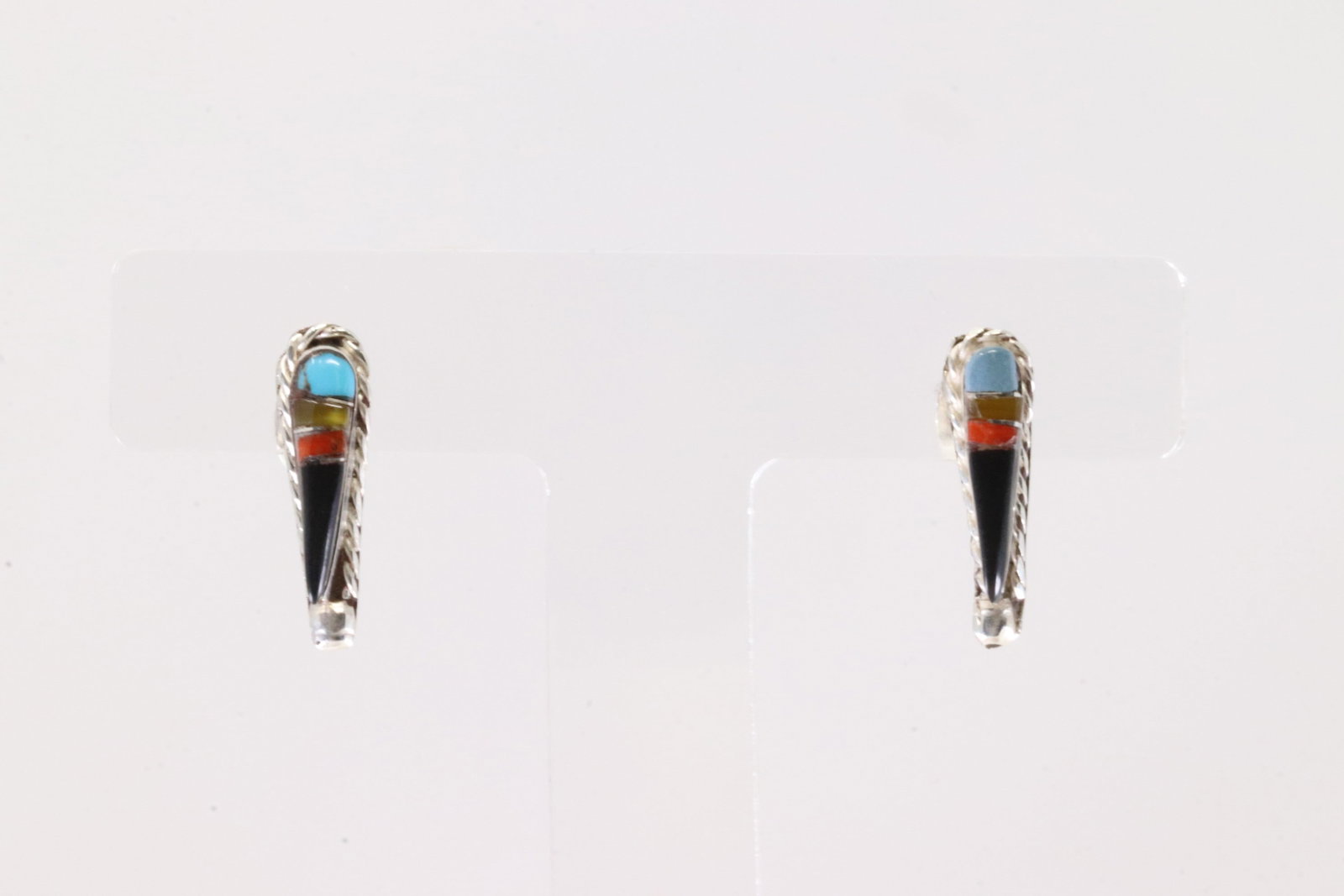 America Sterling Silver Multi-Color Stone Post Earring's.: This is a America Sterling Silver Multi-Color Stone Post Earring's.