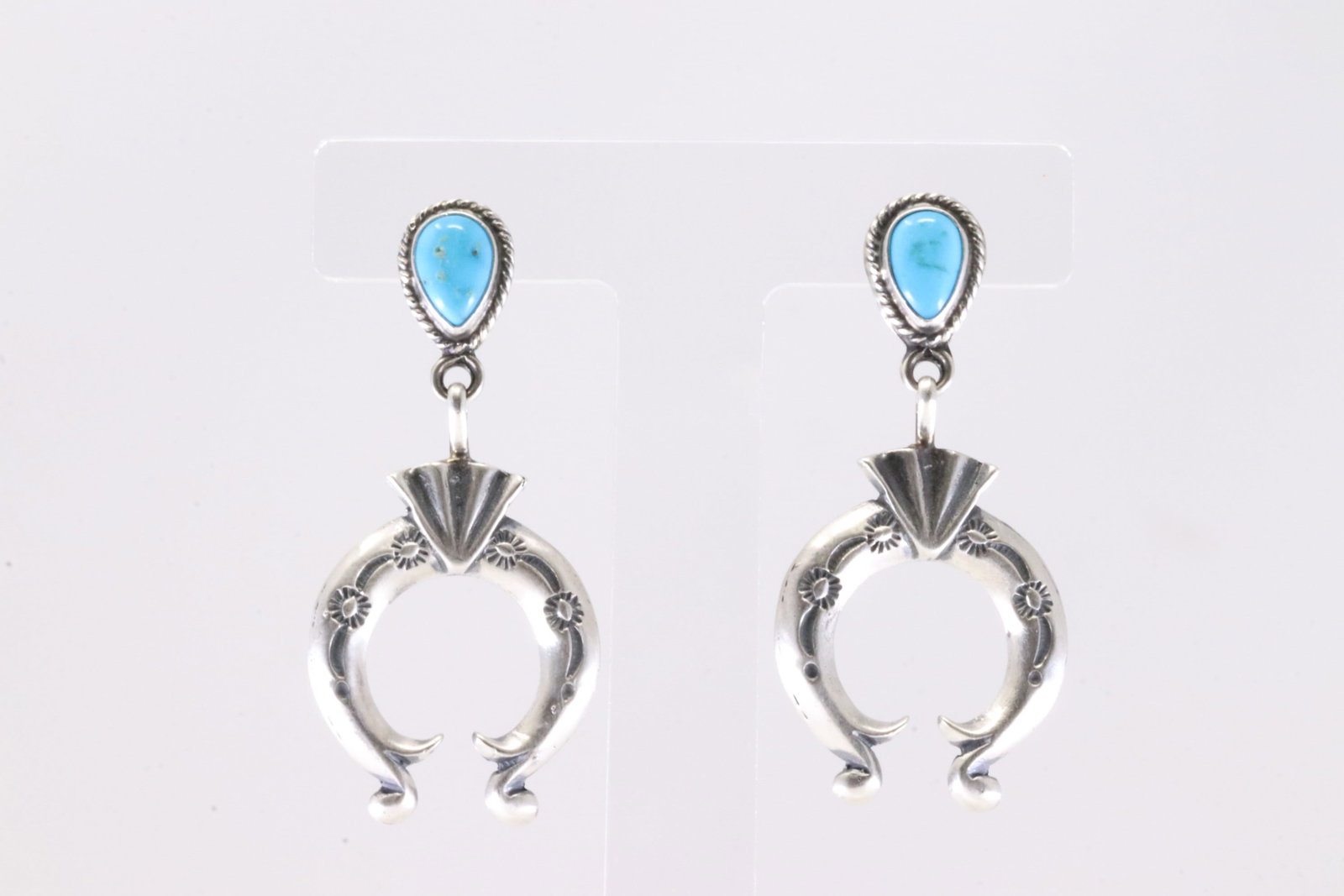 America Sterling Silver Turquoise Naja Post / Dangling Earring's.: This is a America Sterling Silver Turquoise Naja Post / Dangling Earring's.
