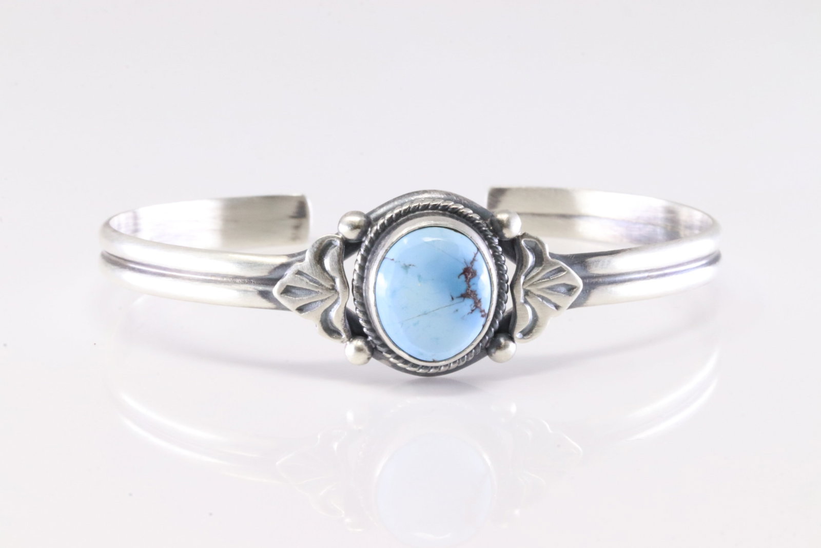 Native America Navajo Sterling Silver Golden Hill Turquoise Bracelet Cuff By S.: This is a Native America Navajo Sterling Silver Golden Hill Turquoise Bracelet Cuff By S. Stamp S.