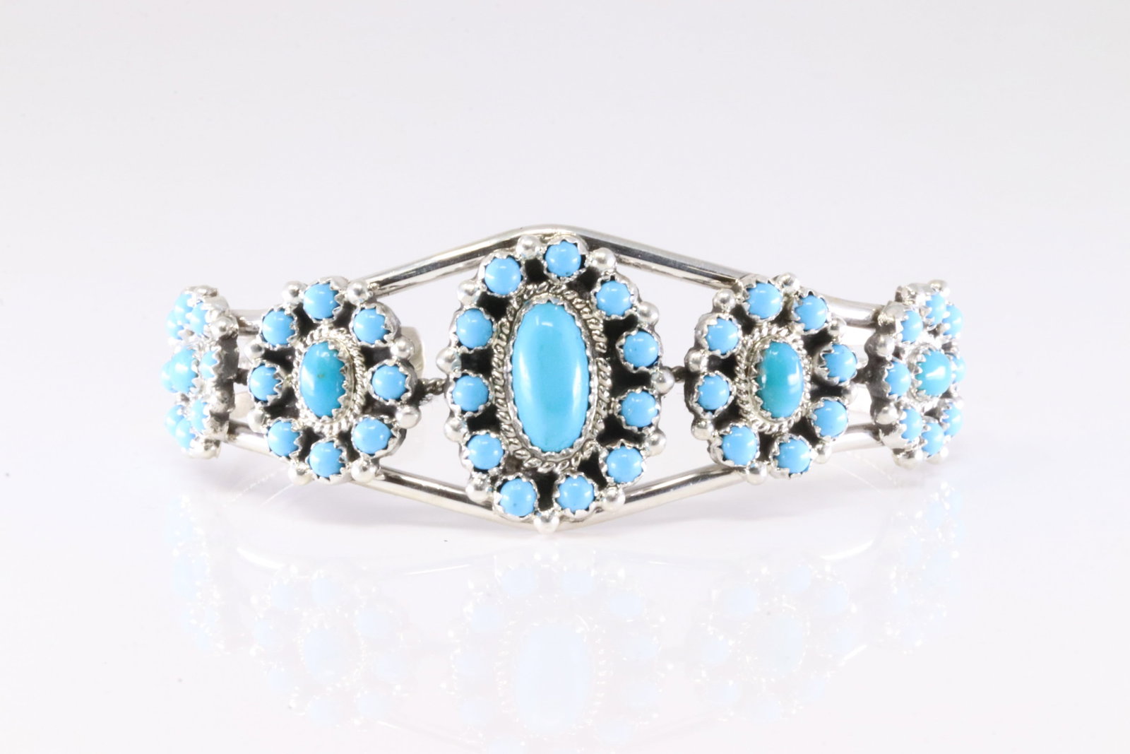 Native America Navajo Sterling Silver Turquoise Bracelet Cuff By N.K.: This is a Native America Navajo Sterling Silver Turquoise Bracelet Cuff By N.K. Stamp NK.
