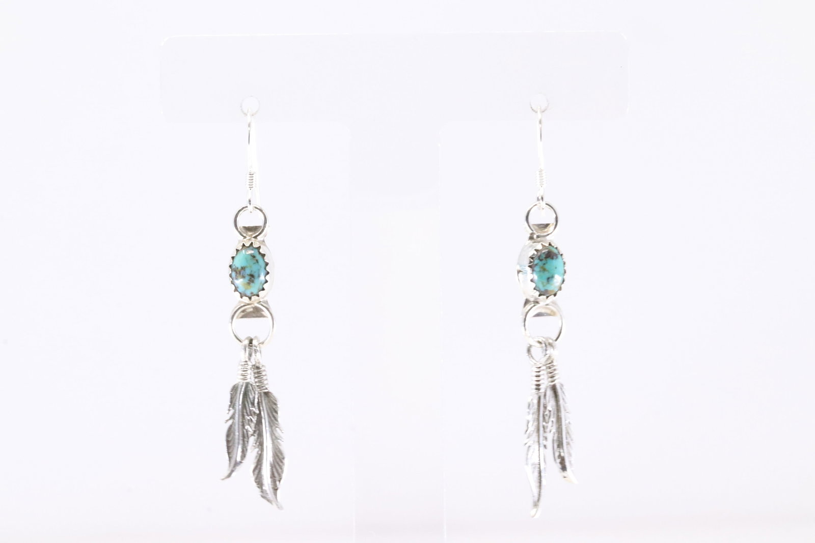 America Sterling Silver Turquoise Dangling Earring's.: This is a America Sterling Silver Turquoise Dangling Earring's.