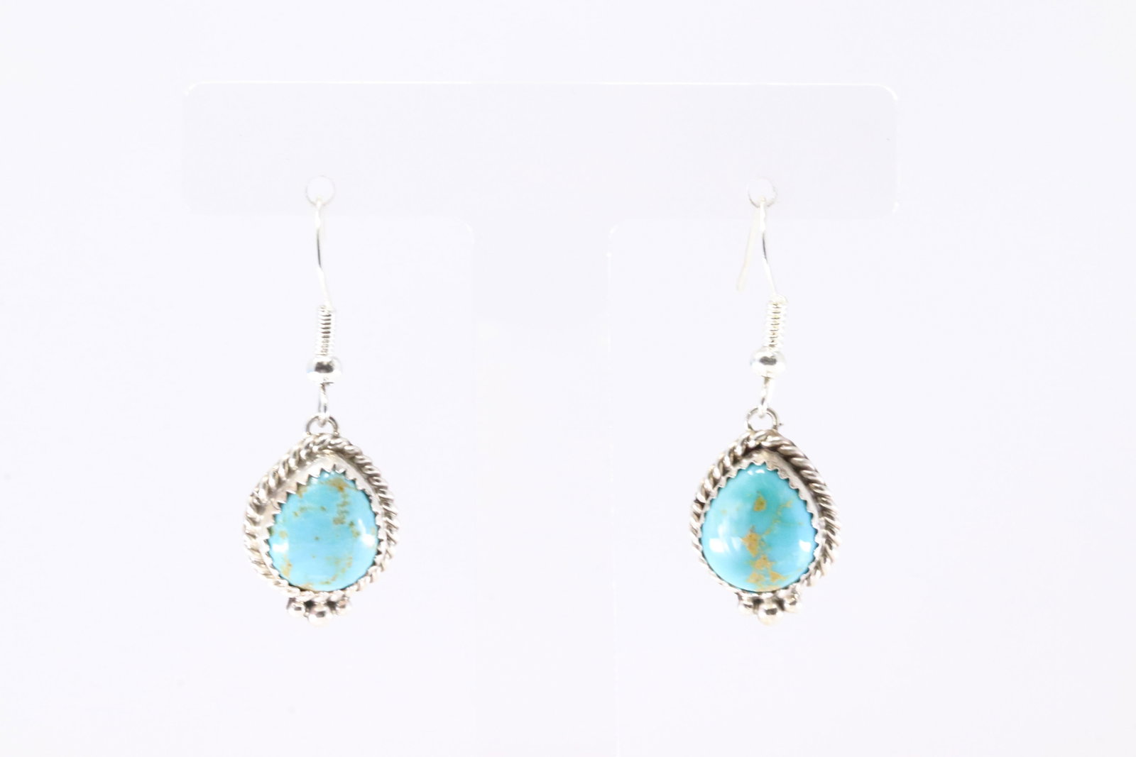 Native American Navajo Sterling Silver Kingman Turquoise Dangling Earring's By Trish Largo. (1 of 3)
